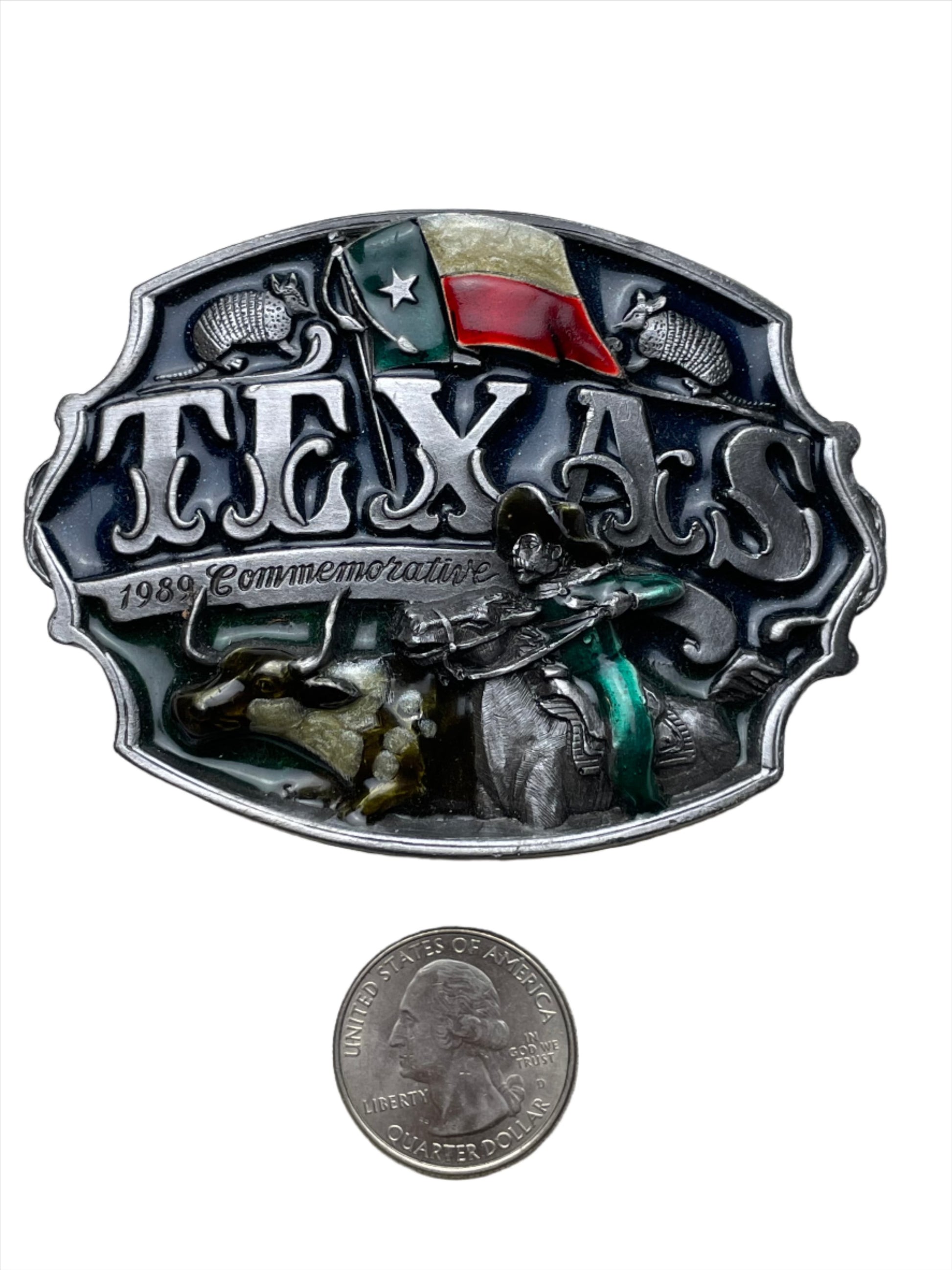 '89 Vintage Texas Commemorative Cowboy Belt Buckle