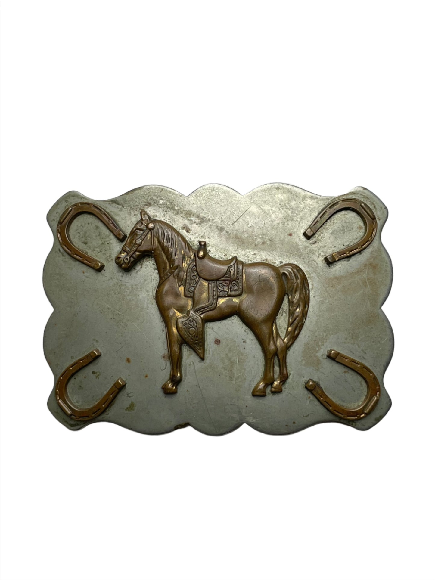 '70s Vintage Horse & Horseshoe Nickel Buckle