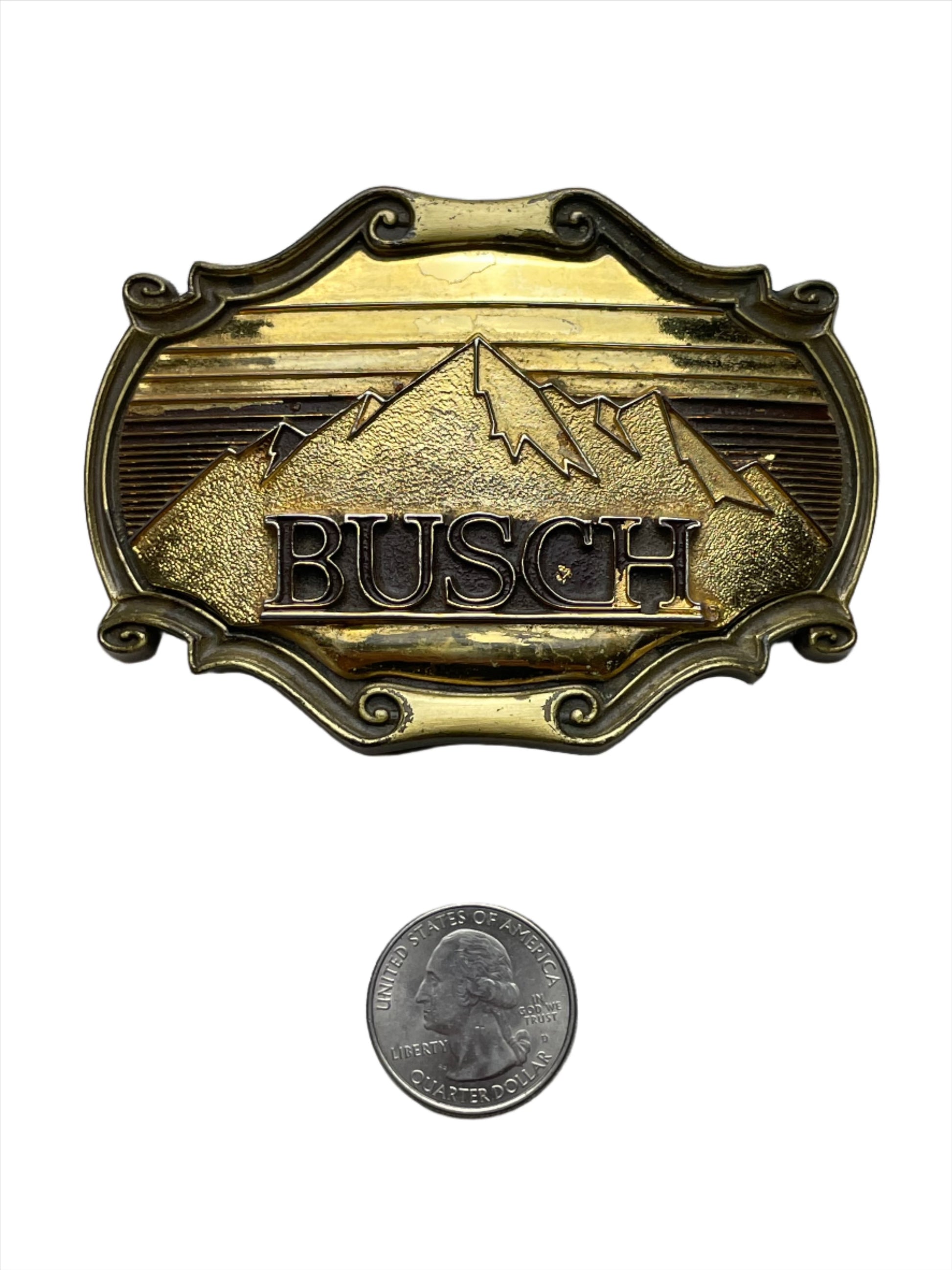 '78 Vintage Busch Beer Brass Belt Buckle