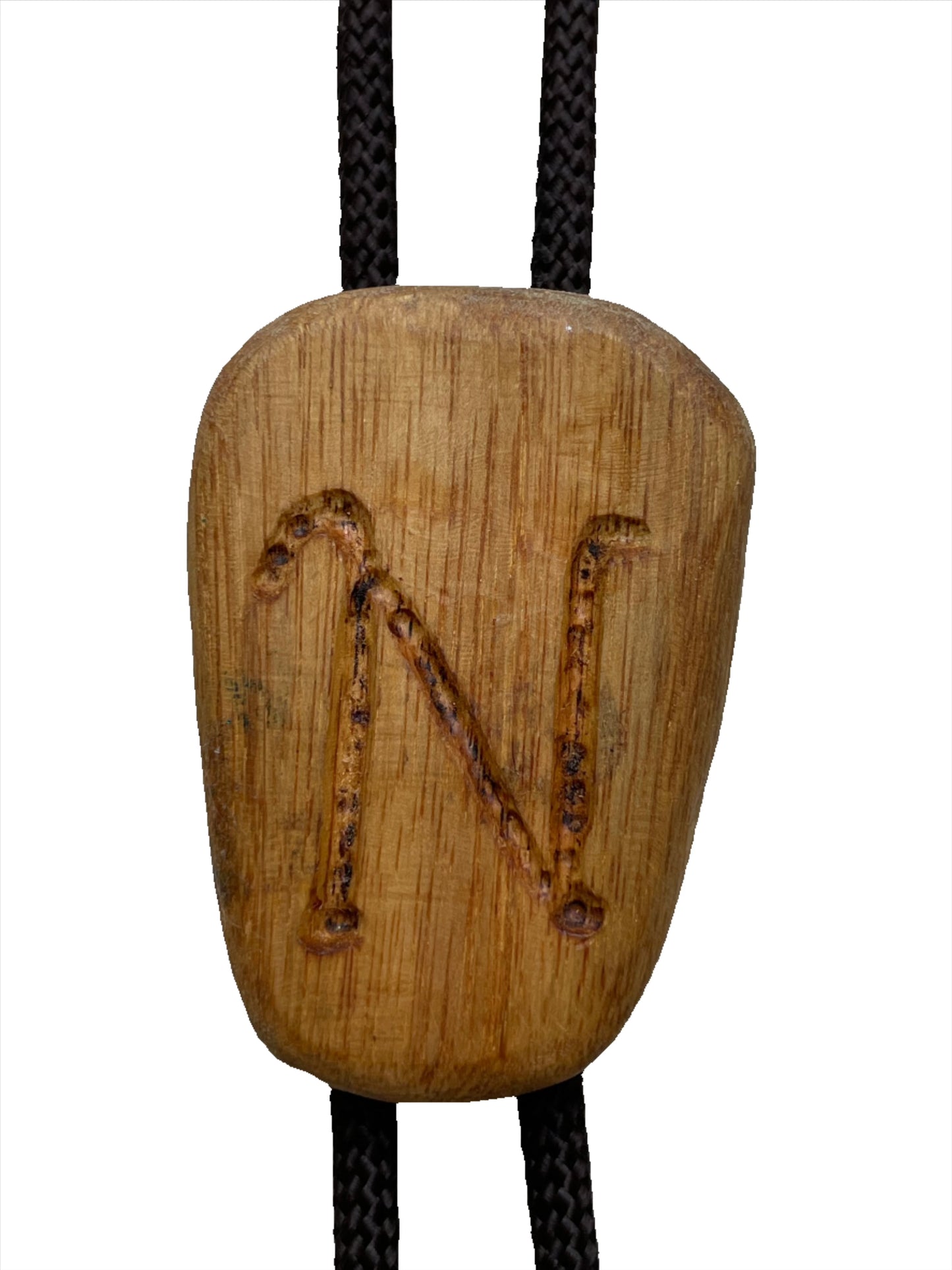 Wooden Engraved "N" Bolo Tie