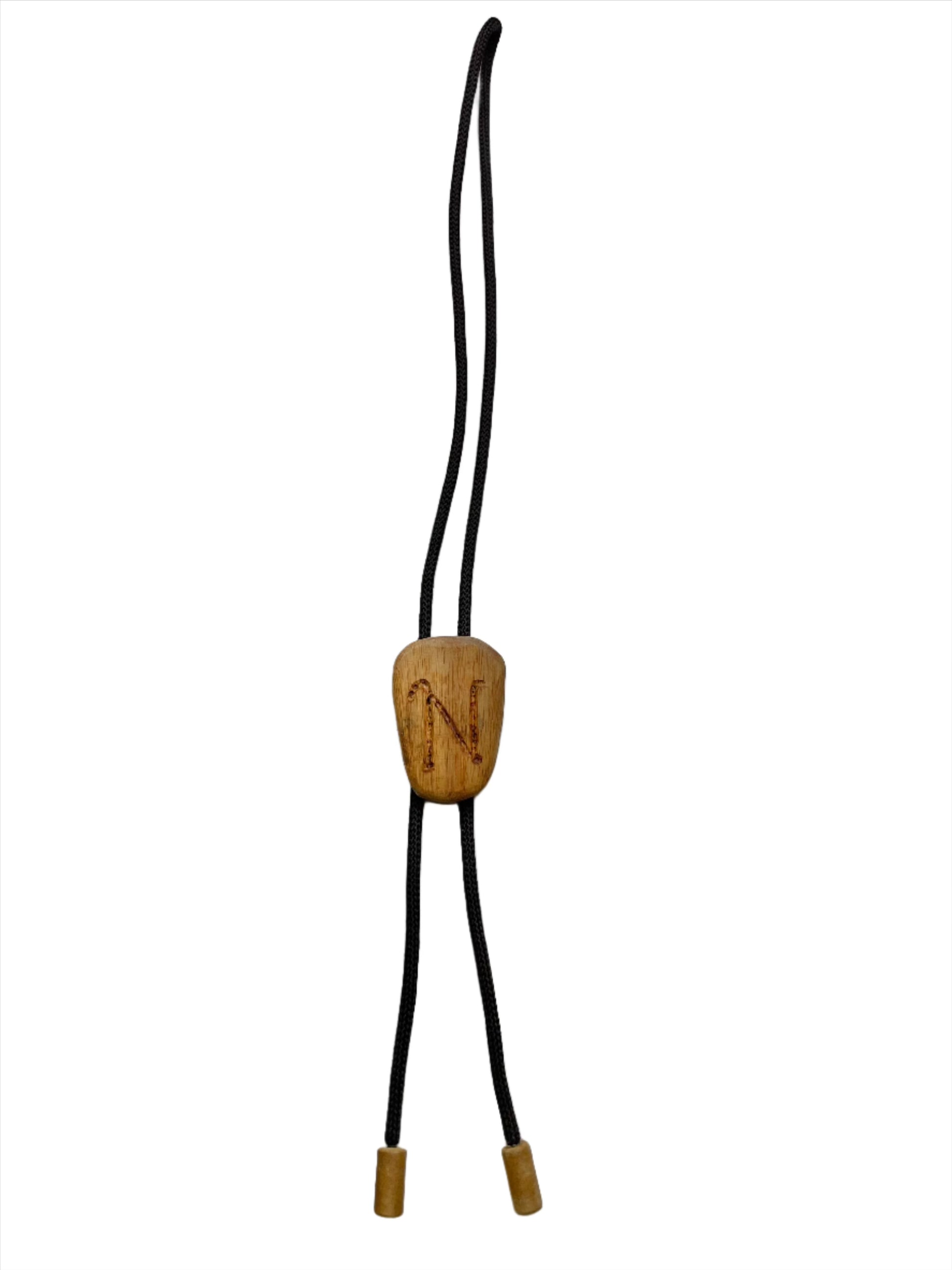 Wooden Engraved "N" Bolo Tie