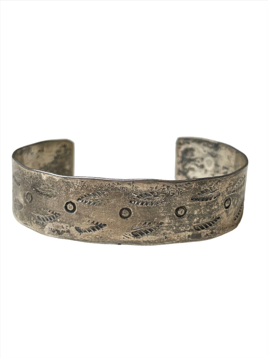 Vintage Sterling Leaf Stamp Bracelet