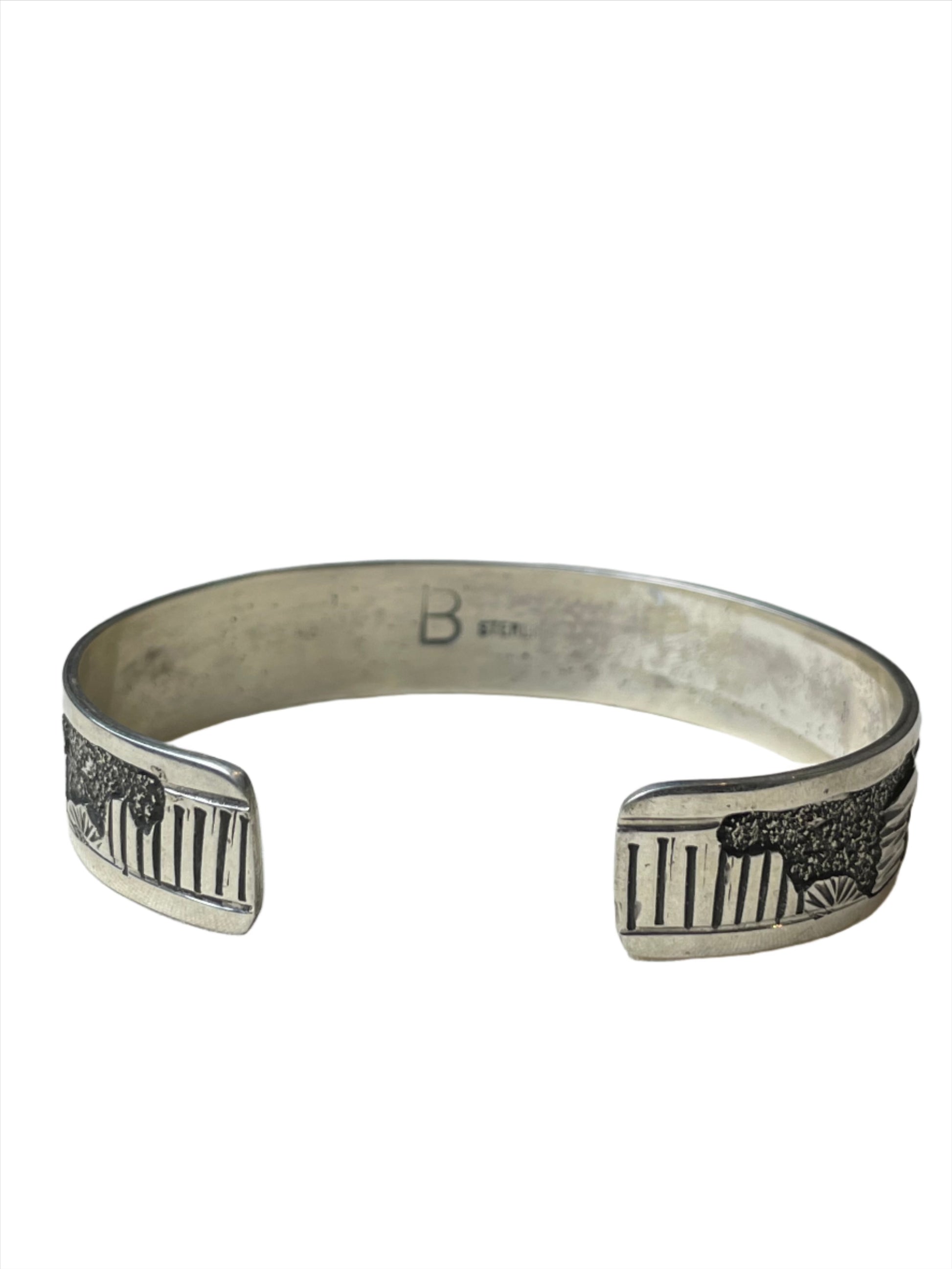 Navajo Sterling Overlay Storyteller Cuff