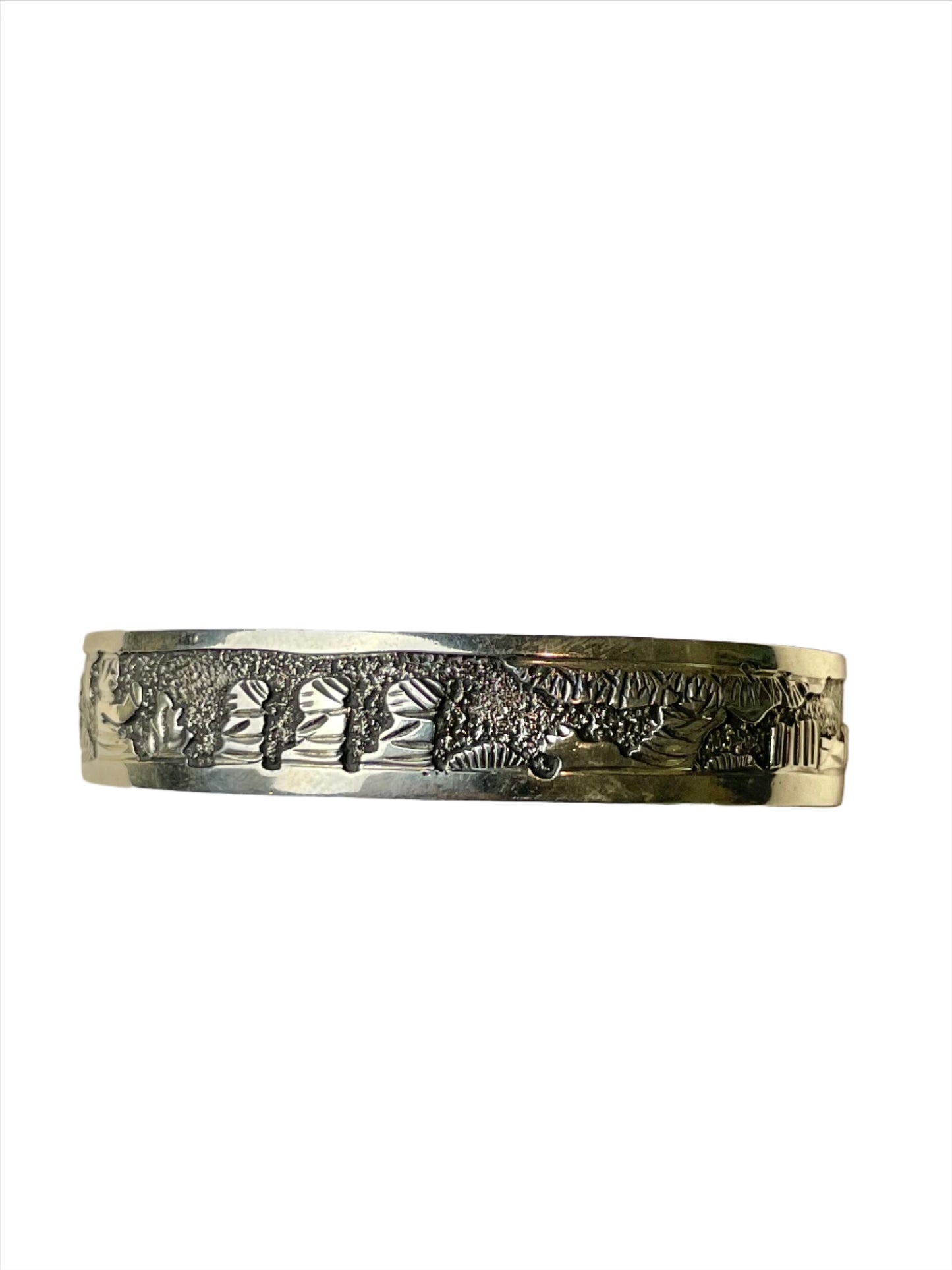 Navajo Sterling Overlay Storyteller Cuff