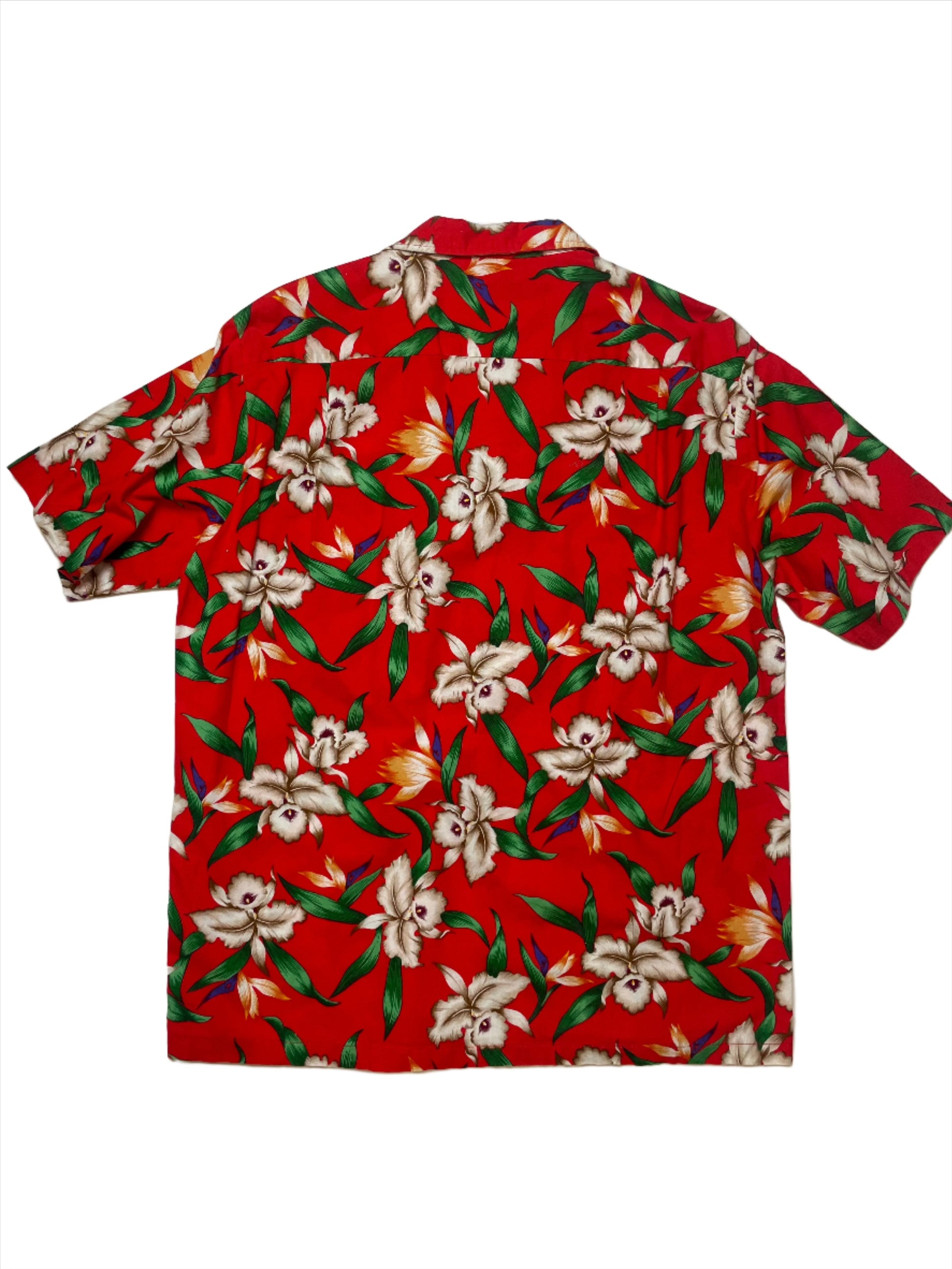 '70s Vintage Red & White Hibiscus Hawaiian Shirt