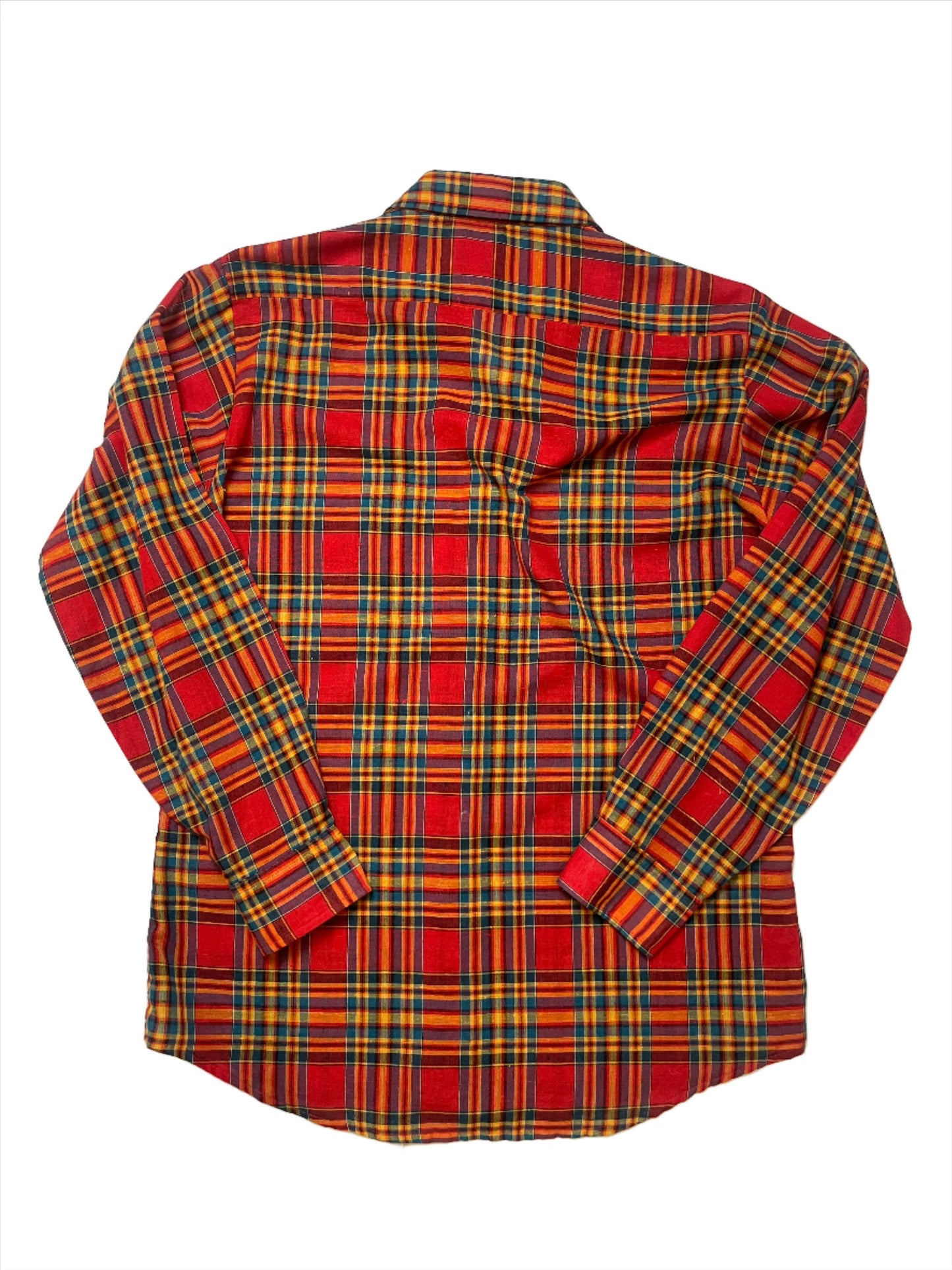 '70s Vintage Lee Red/Yellow Plaid Pearl Snap - XL