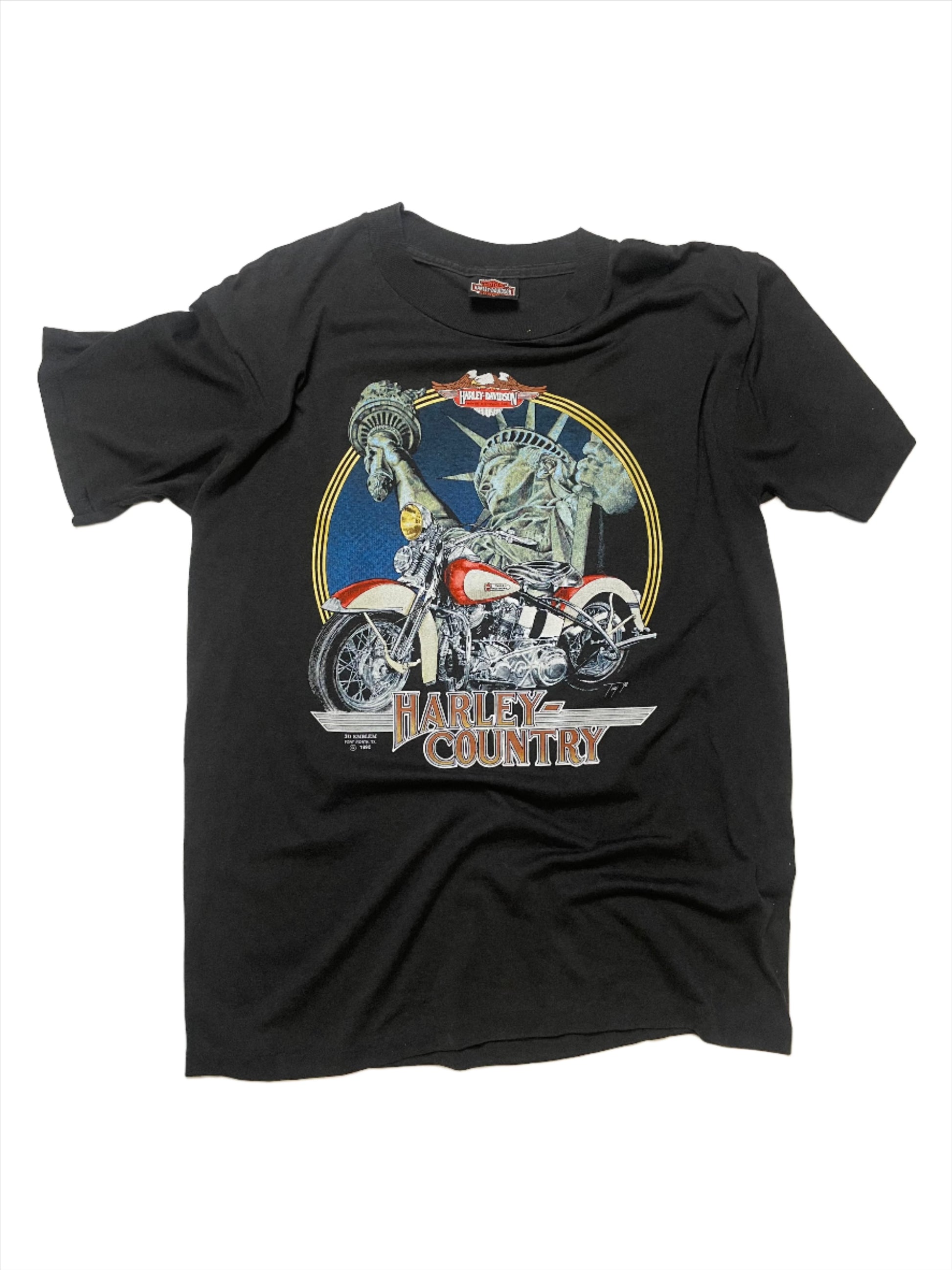 90' Vintage Harley Davidson 3-D Emblem Bedford T-Shirt - LRG