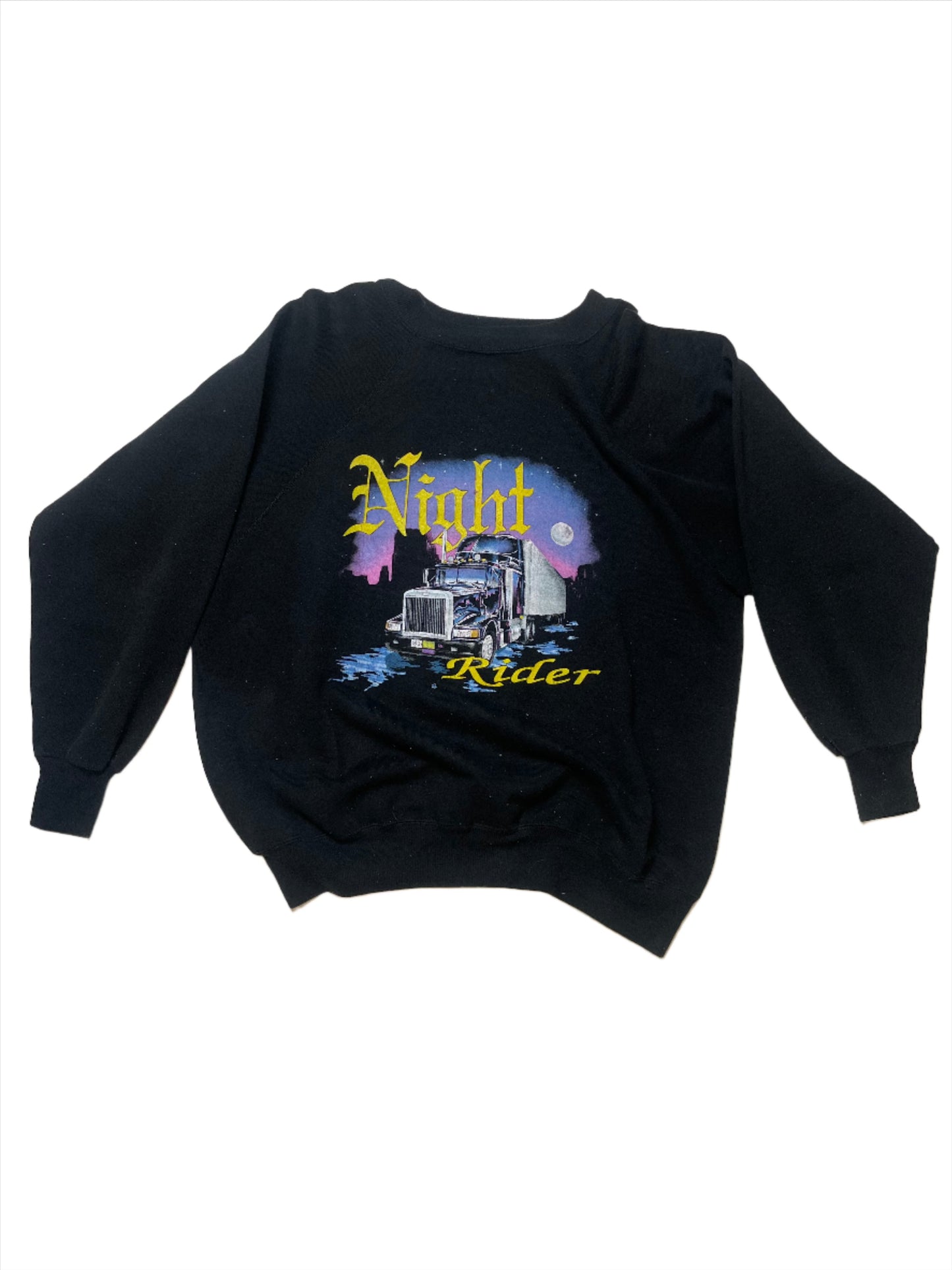 1980s Vintage Night Rider Trucker Black Sweatshirt - XL