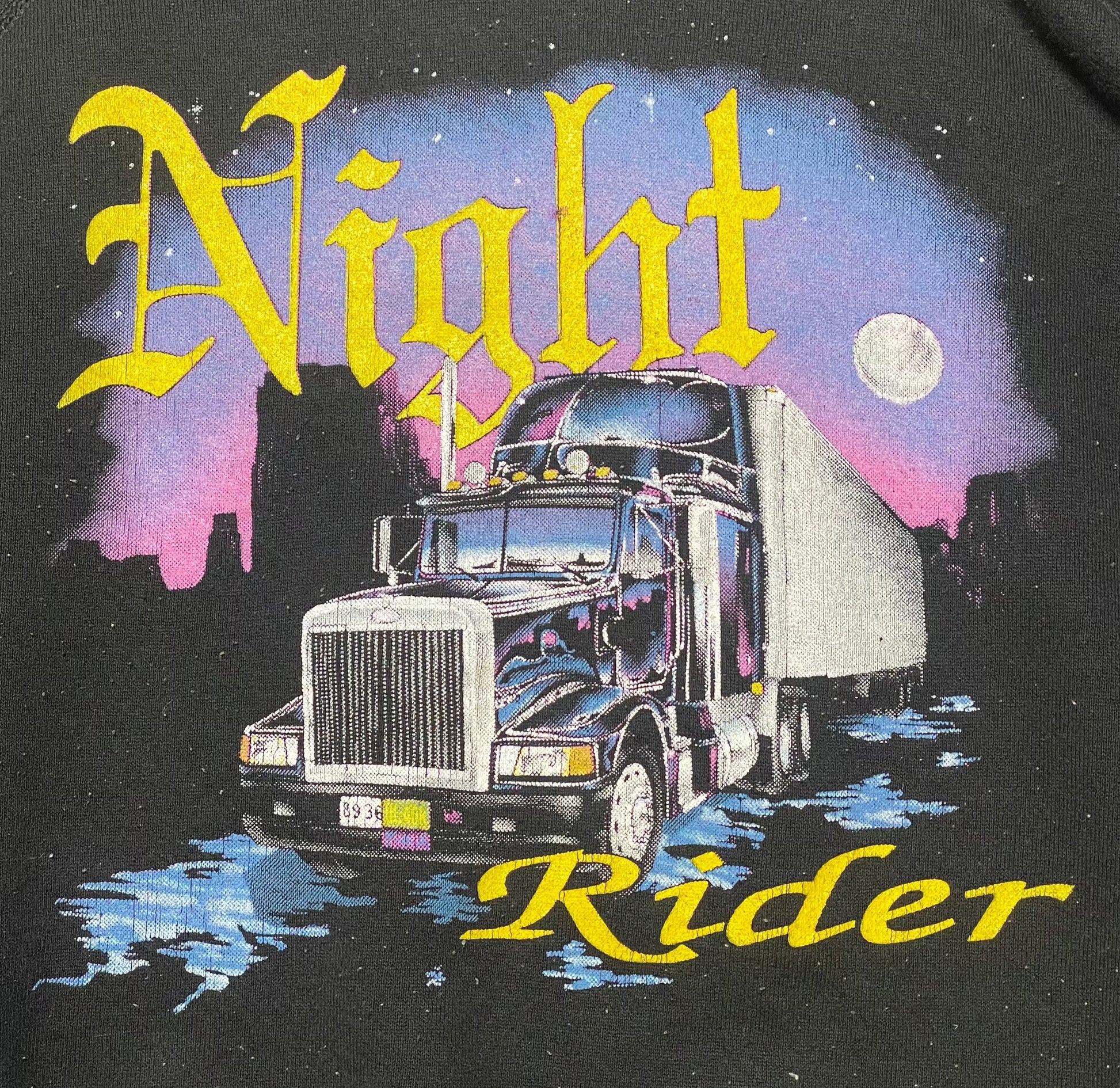 1980s Vintage Night Rider Trucker Black Sweatshirt - XL