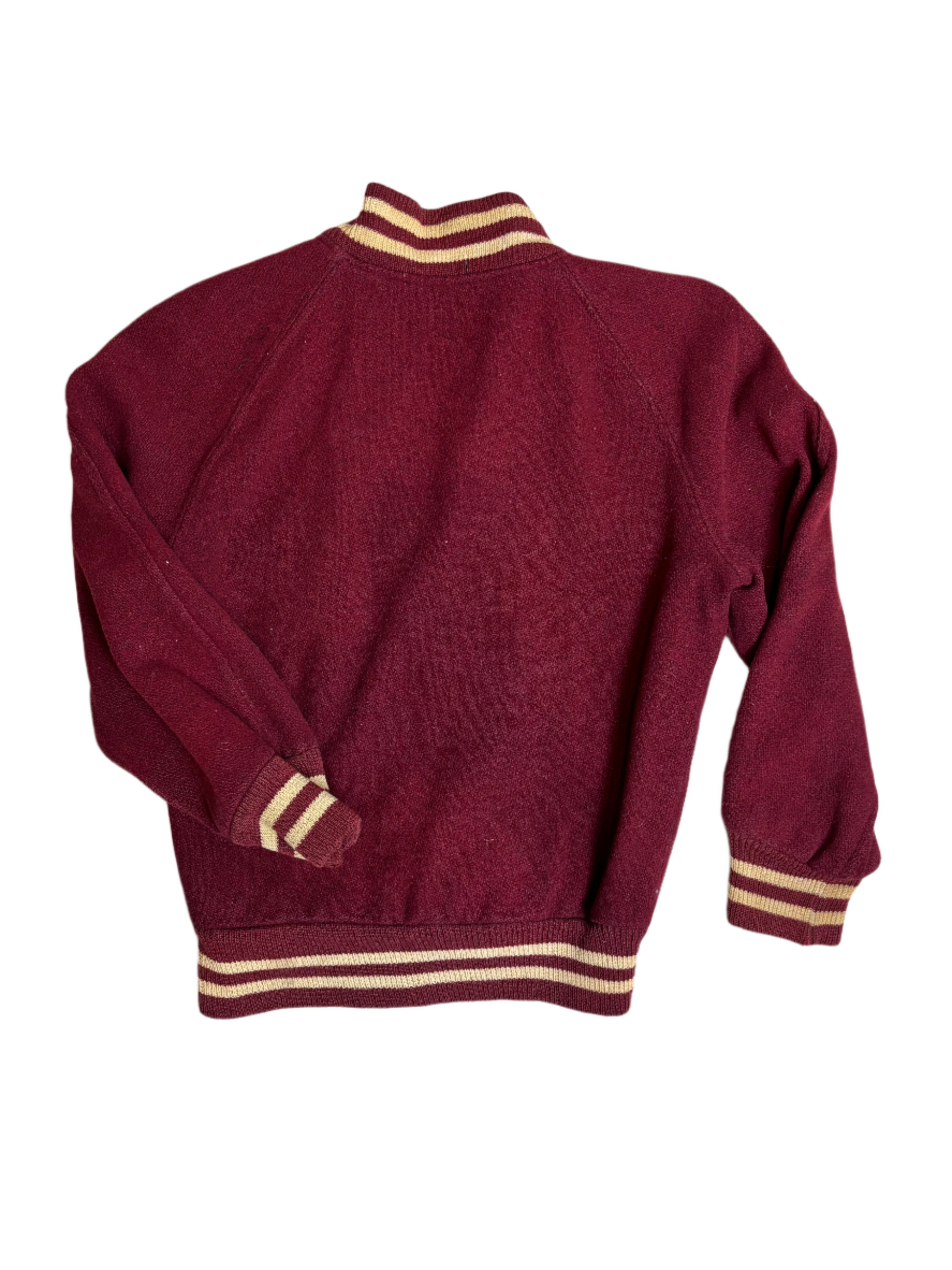 '50/60s Vintage Maroon "JHS" Letterman Jkt - SML