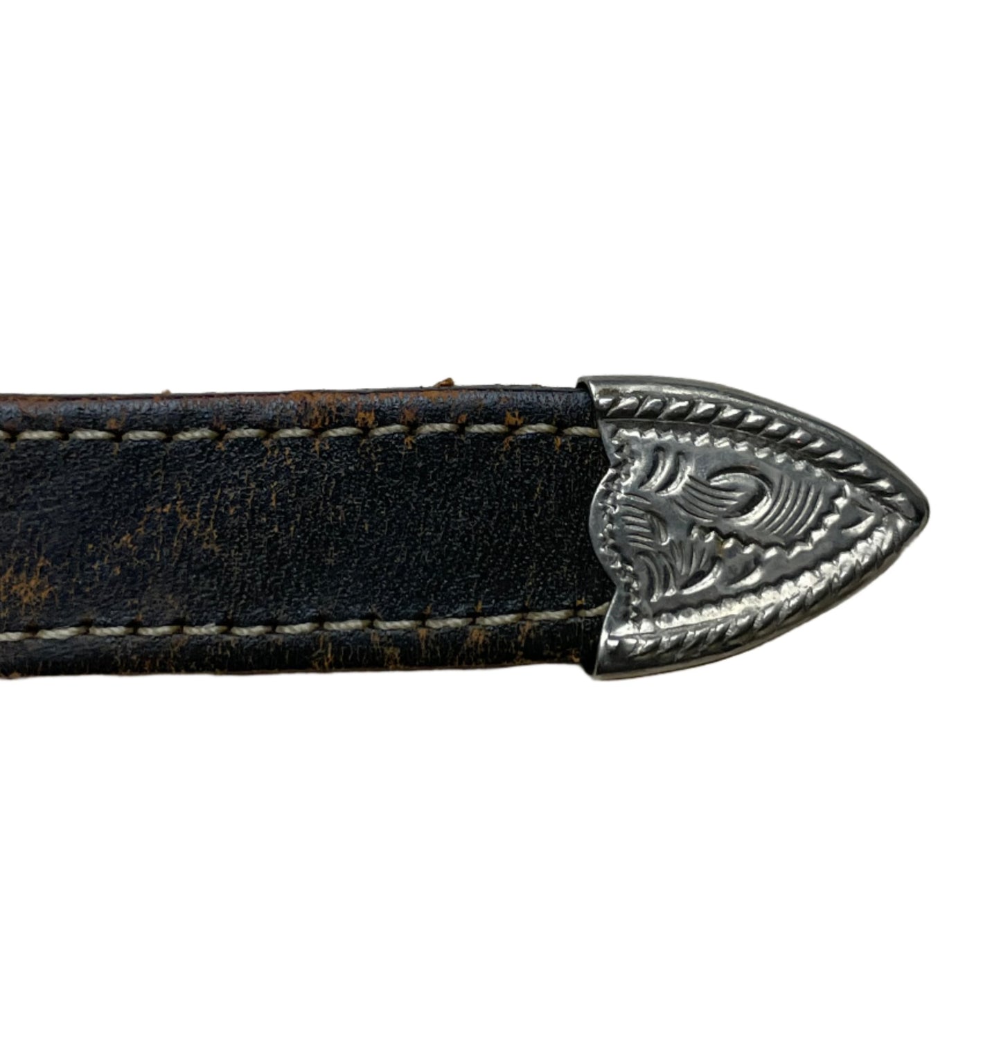 Vtg Brown/Black Horse Hair Belt - XS