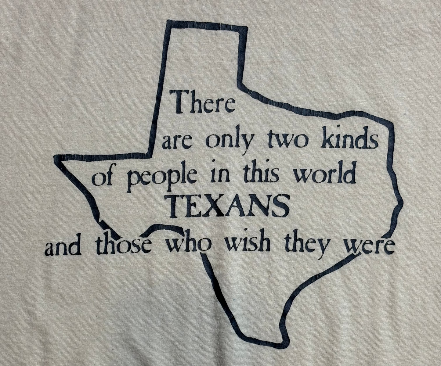 '80s Vintage Cream "Two Kinds Texans" T-Shirt - LRG