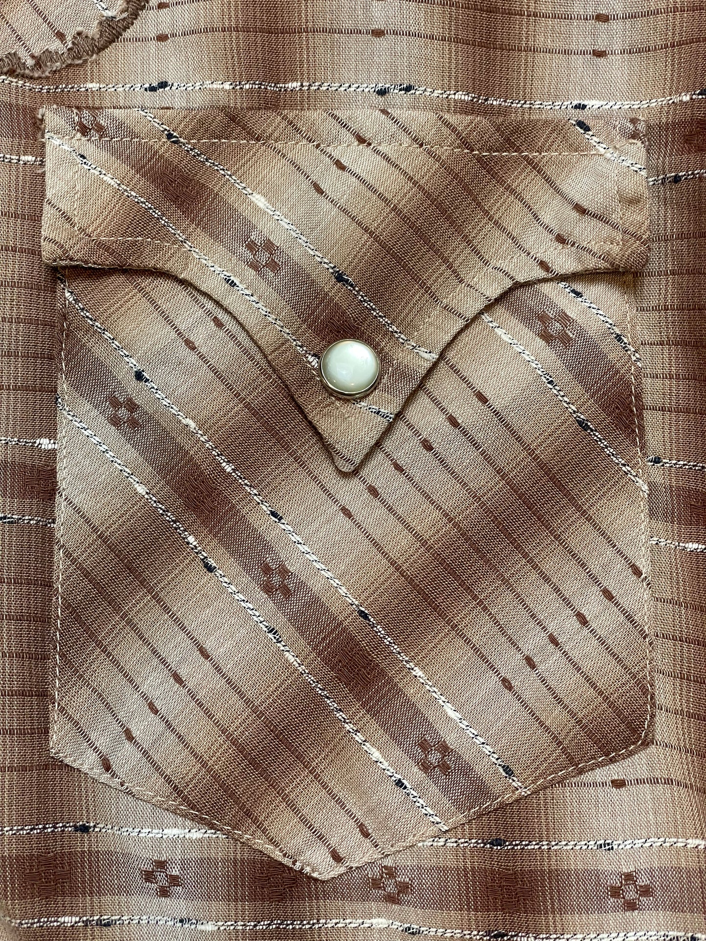 '50s Vintage H Bar C Brown Ombre Plaid Pearl Snap - Small