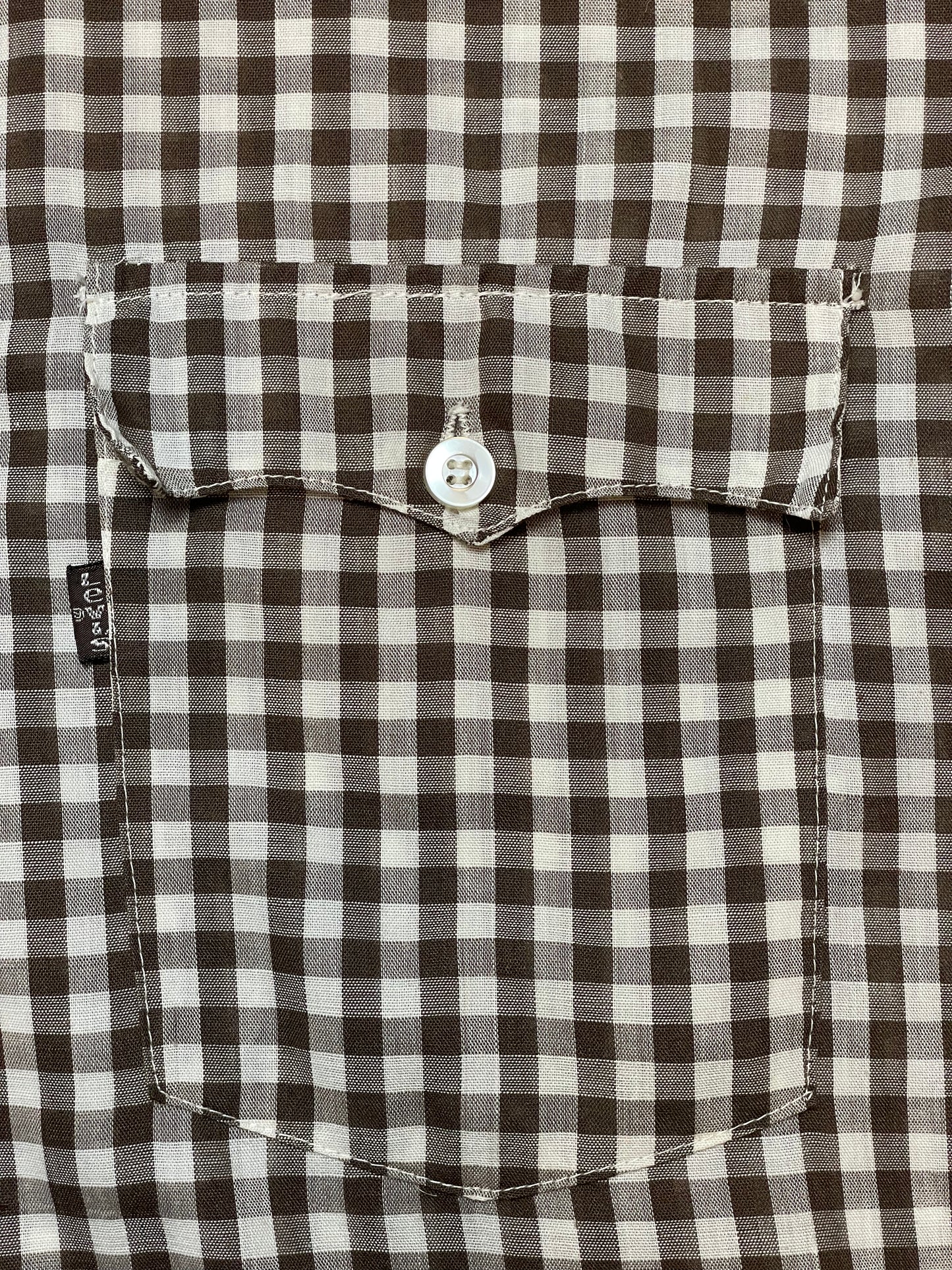 '80s Vintage Levi's Brown Gingham Button Down