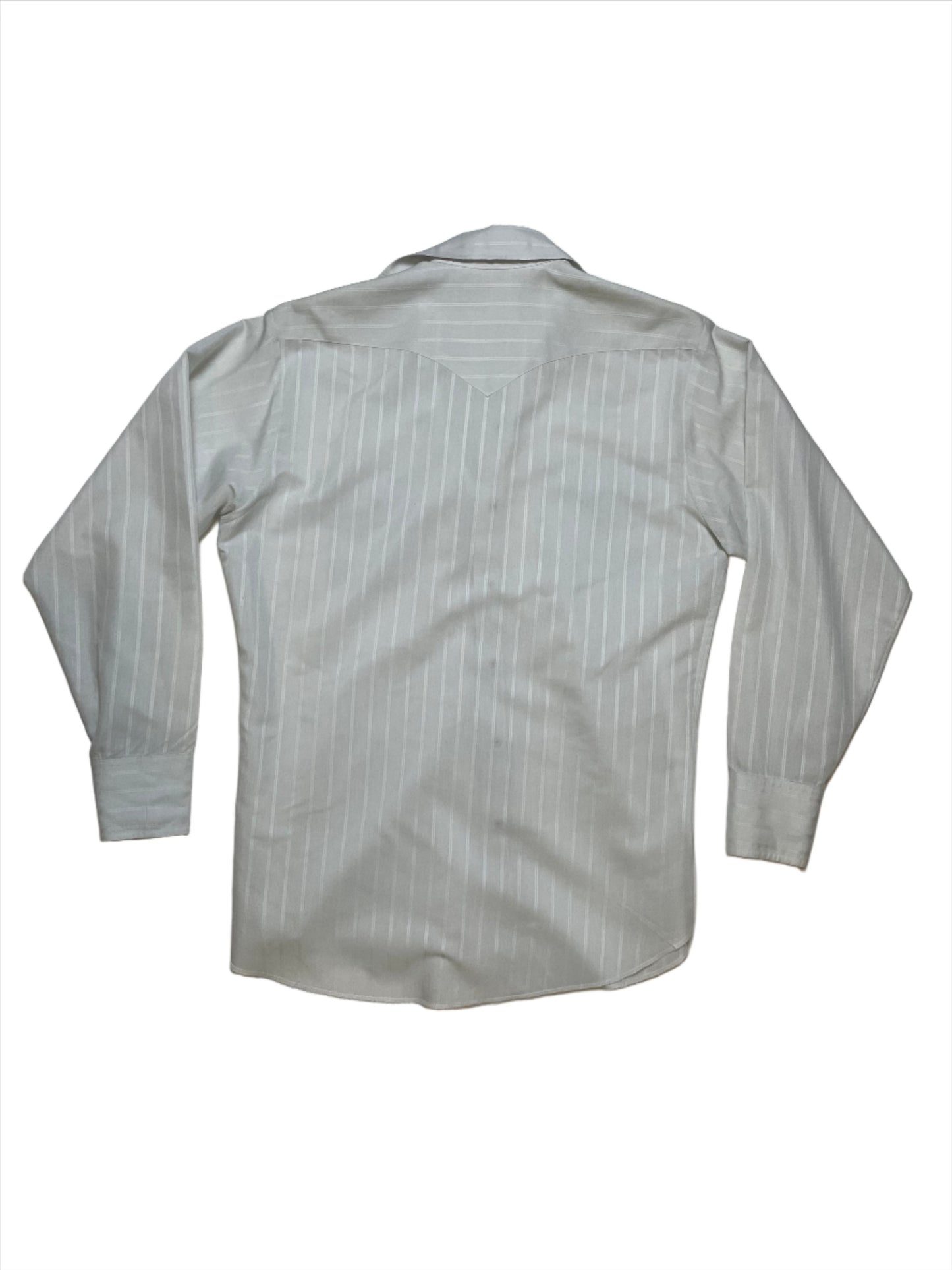 '70s Vintage Dove Grey Self-Striped Pearl Snap - XL