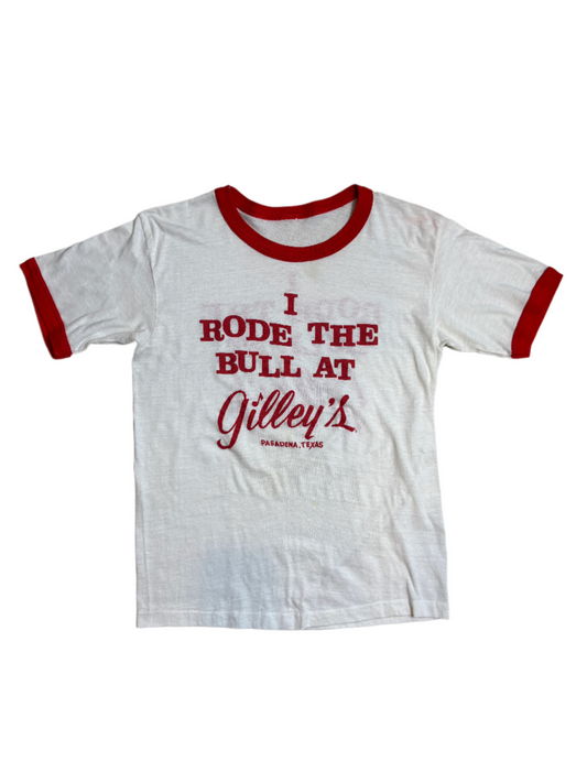 '80s Vintage Gilley's Novelty Wht T-shirt - MED