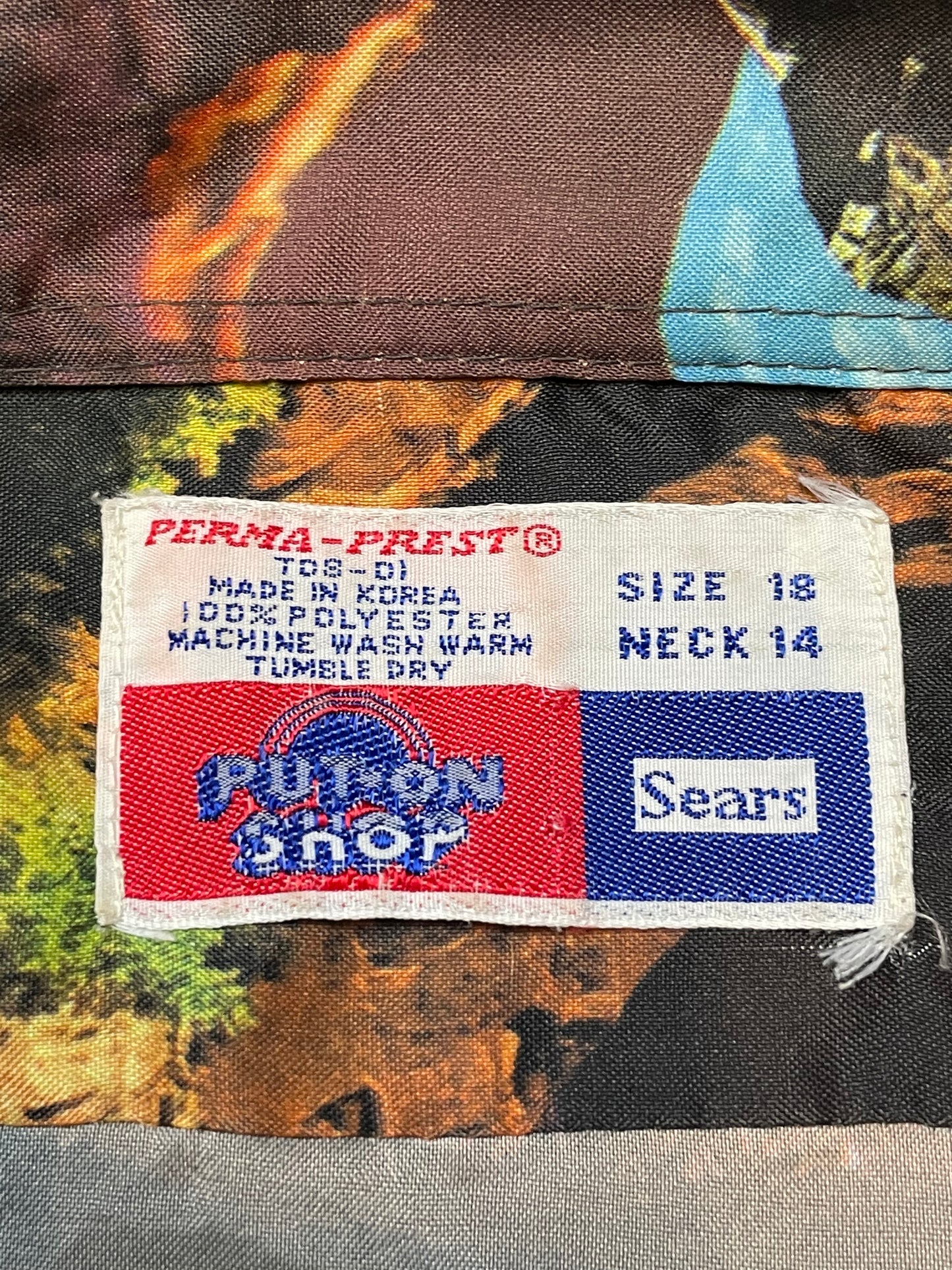 '70s Vintage Sears Grand Canyon Print Polyester Shirt - SM