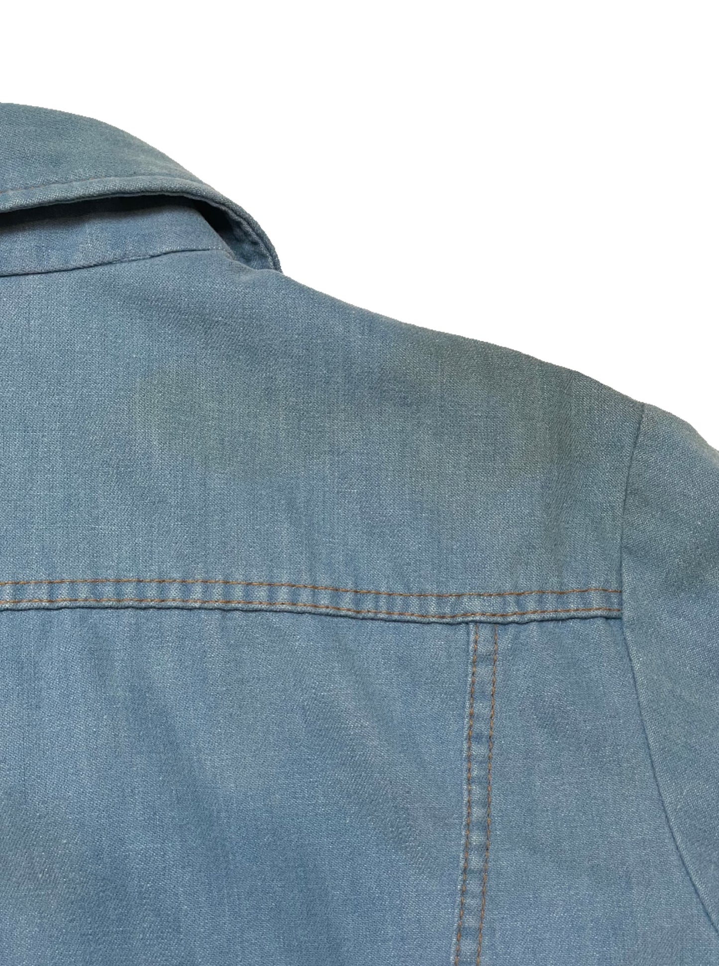 '60s Vintage Sears Blue Denim Button Down Shirt - XL