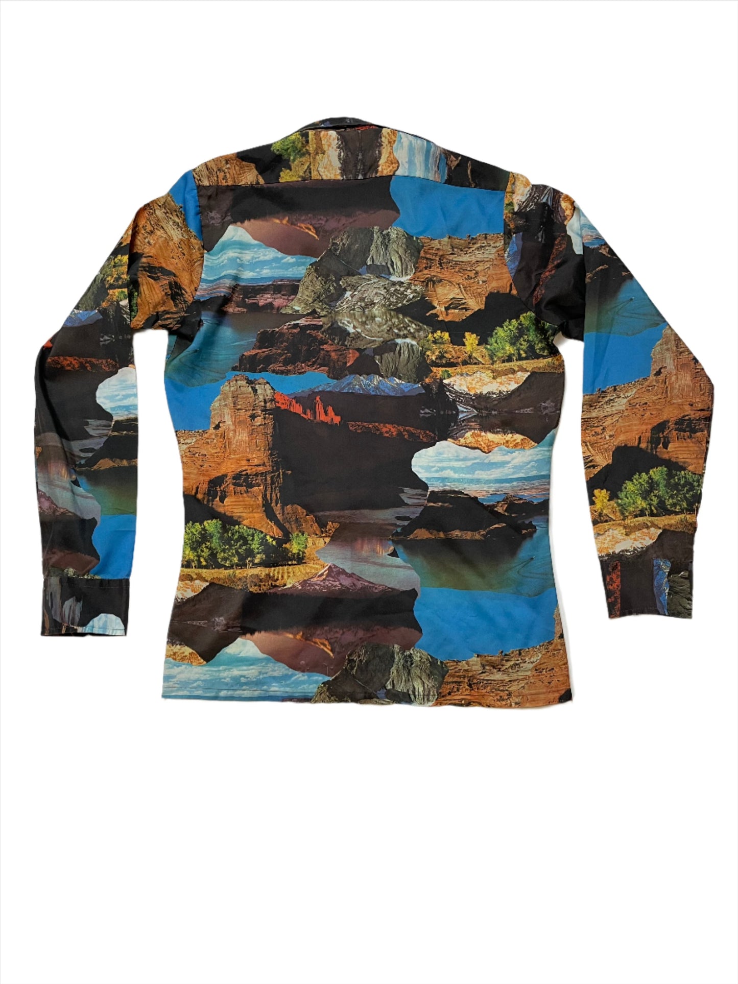 '70s Vintage Sears Grand Canyon Print Polyester Shirt - SM