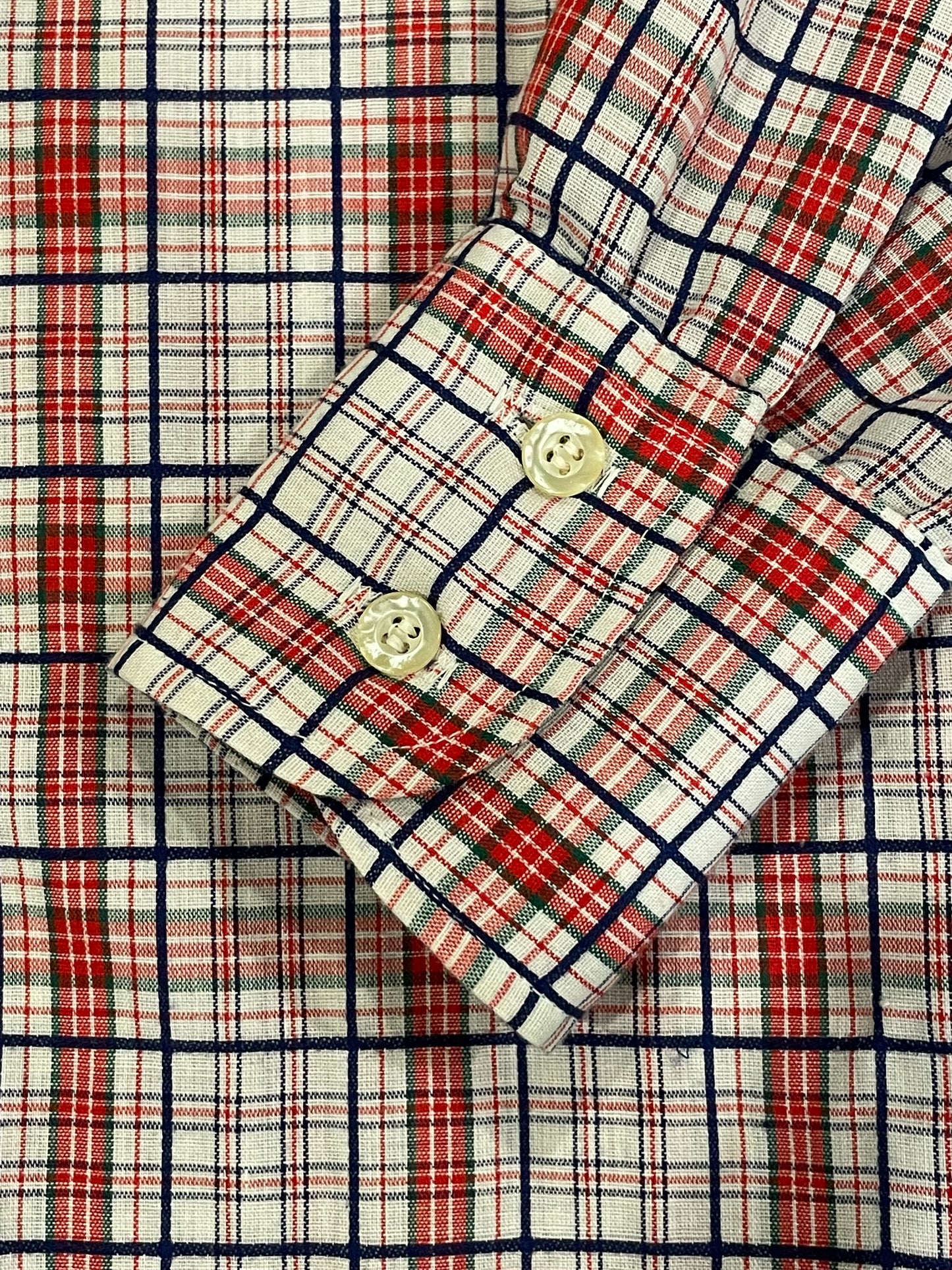 '70s Vintage Tucci Wm's Red Plaid Button Down Shirt  - Large