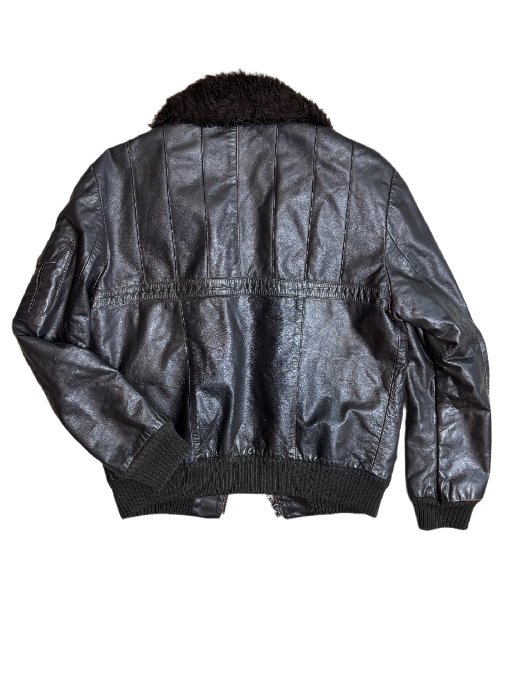 '70s/80s Vintage Brwn Bomber Flight Jkt - XL