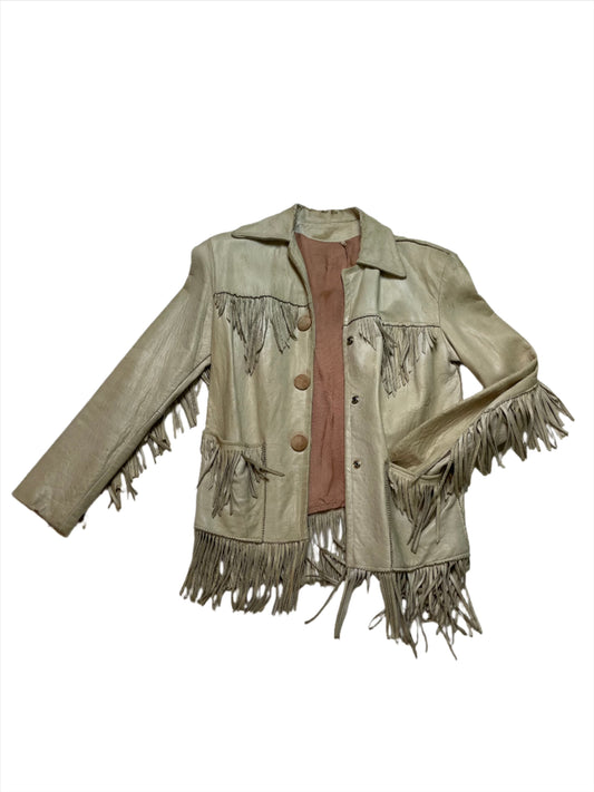 1950s/60s Wm's Taupe Fringe Jacket - XS