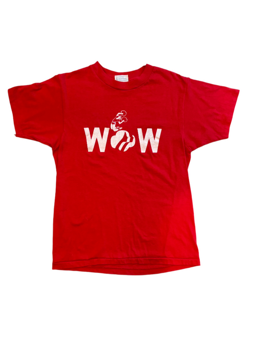 '80s Vintage "WOW" Girl Scouts Red T-shirt - MED