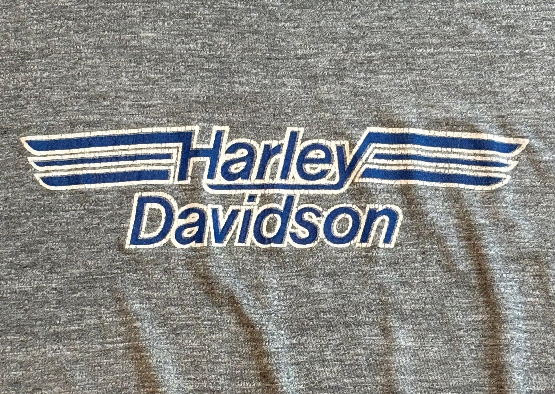 '80s Vintage Harley Davidson Ashville NC Gry/Blu T-shirt - MED