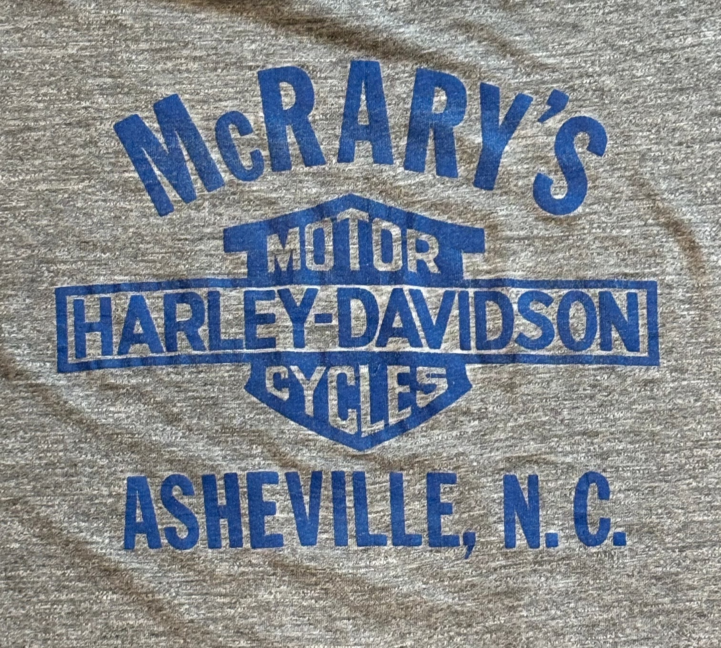 '80s Vintage Harley Davidson Ashville NC Gry/Blu T-shirt - MED