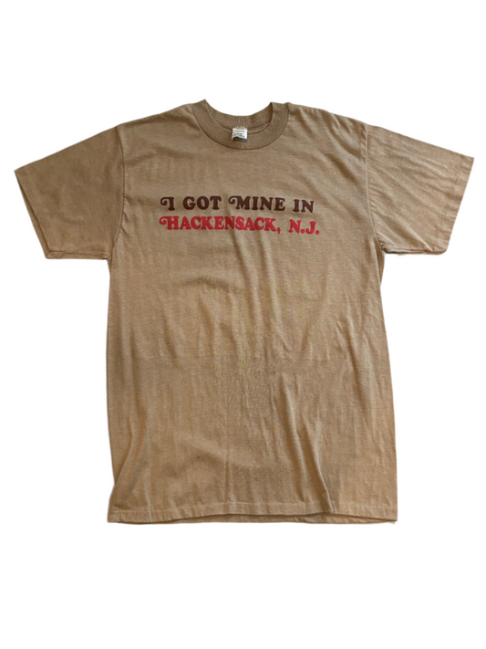 '80s Vintage "I Got Mine In Hackensack NJ" Novelty Brn T-shirt - LRG