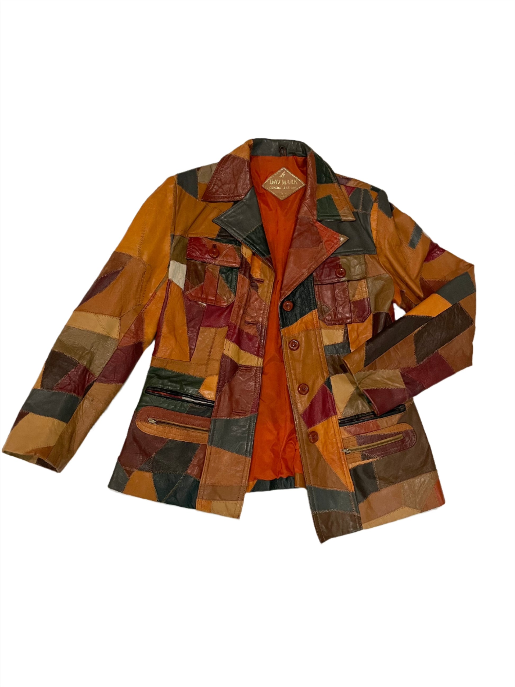 '70s Vintage Patchwork Leather Jacket - MED