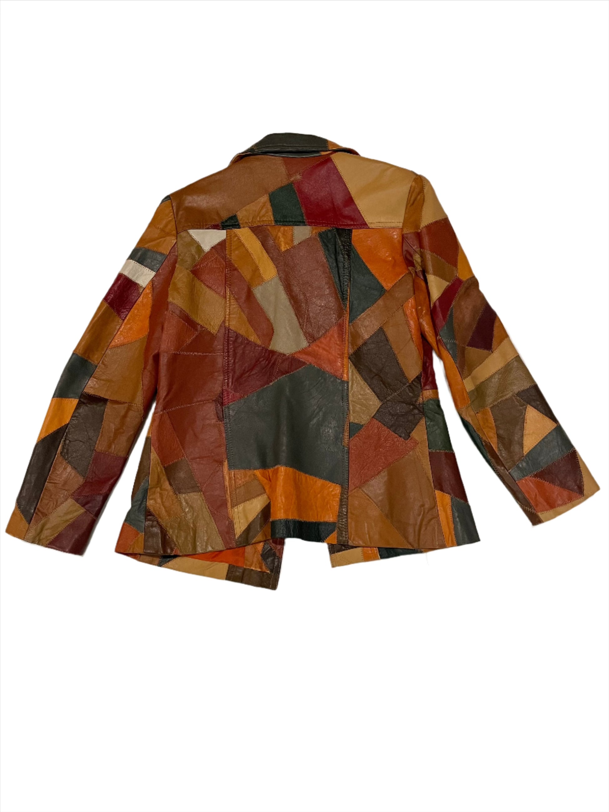 '70s Vintage Patchwork Leather Jacket - MED