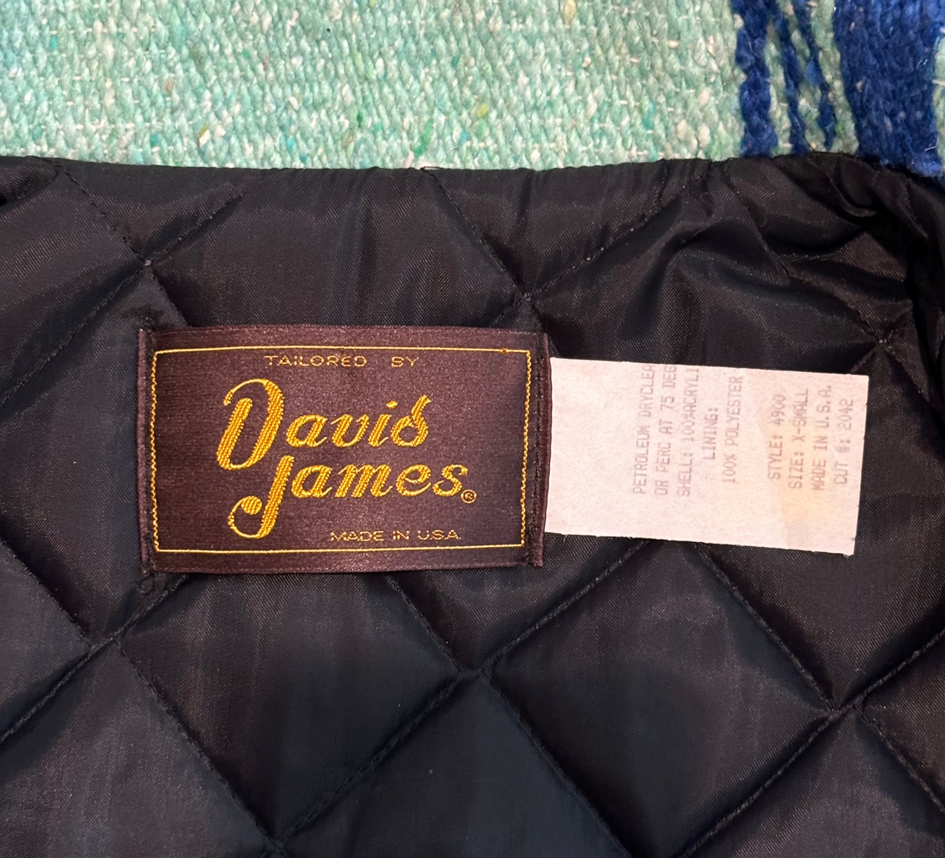 '90s Vintage Deadstock David James Teal Blnkt Coat - MED