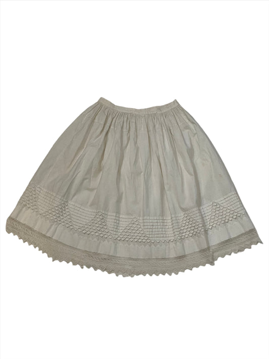 Vintage Edwardian White Tea Skirt - XXS