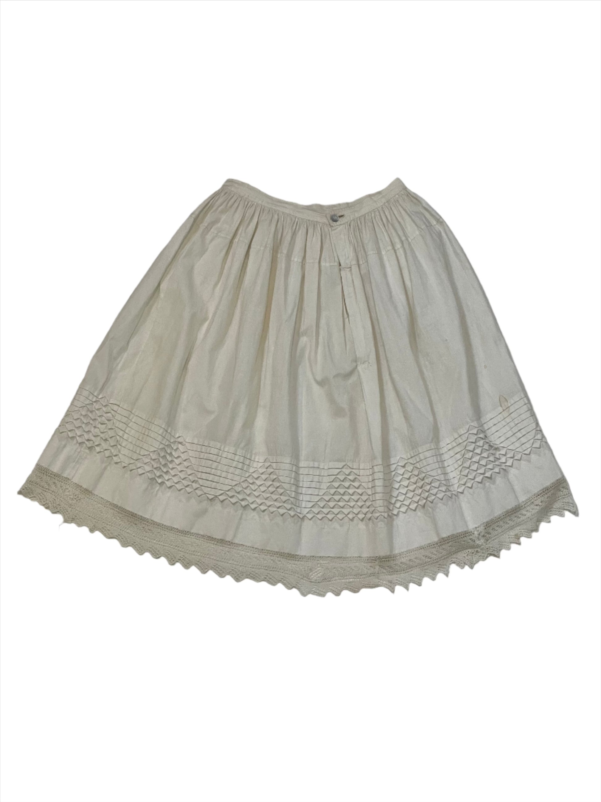 Vintage Edwardian White Tea Skirt - XXS