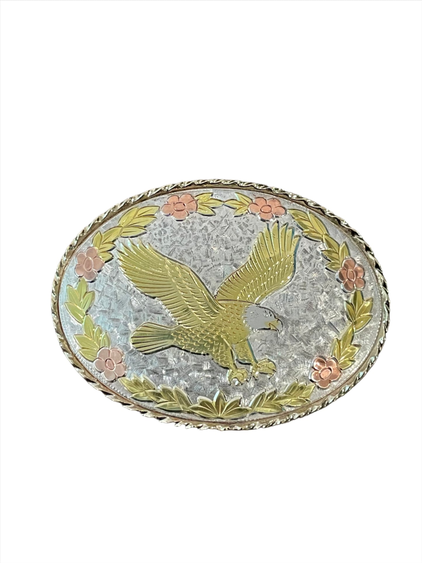 '90s Vintage Gold/Silver Eagle in Flight Belt Buckle