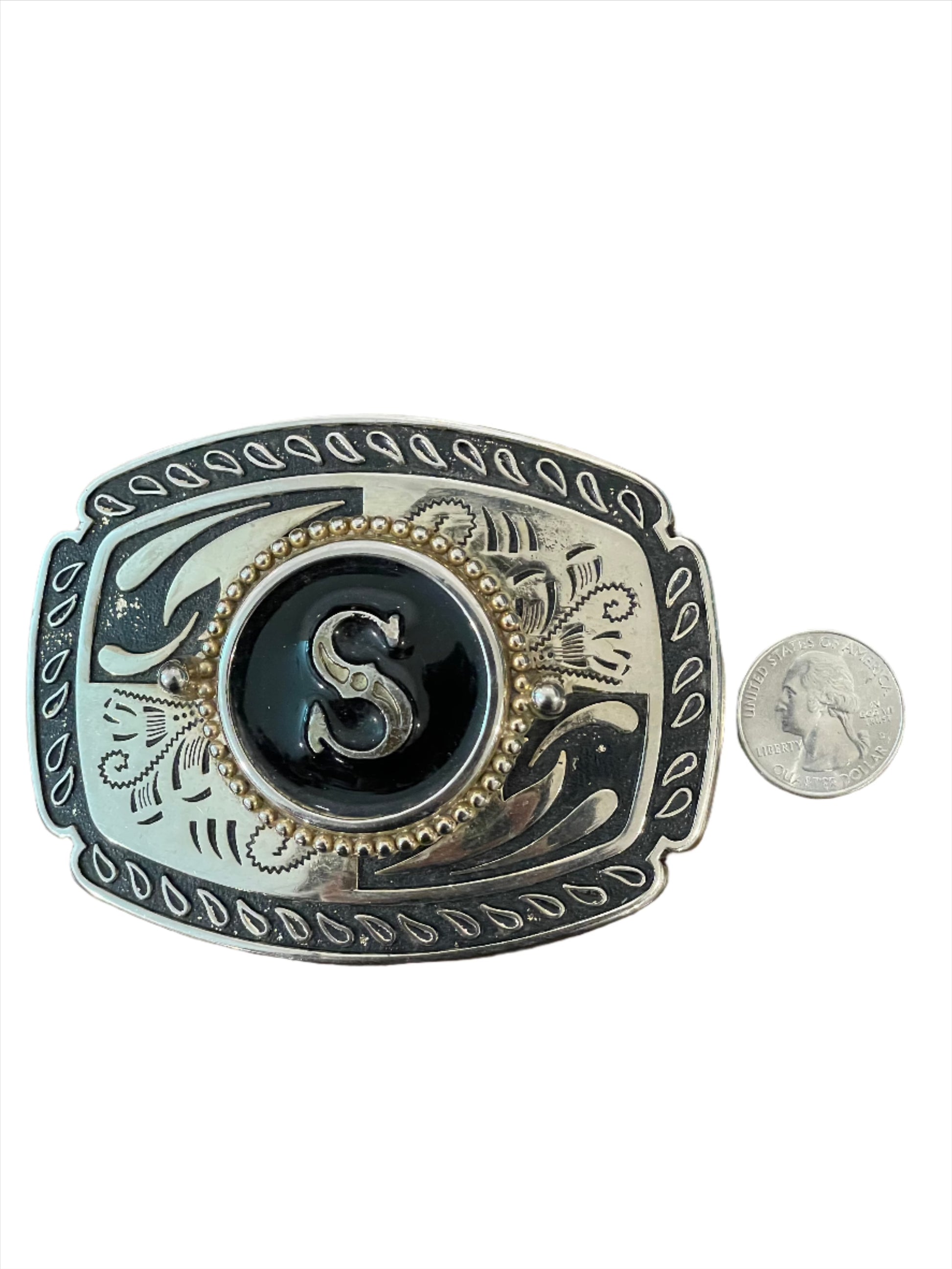 '80s Vintage "S" Brass Belt Buckle