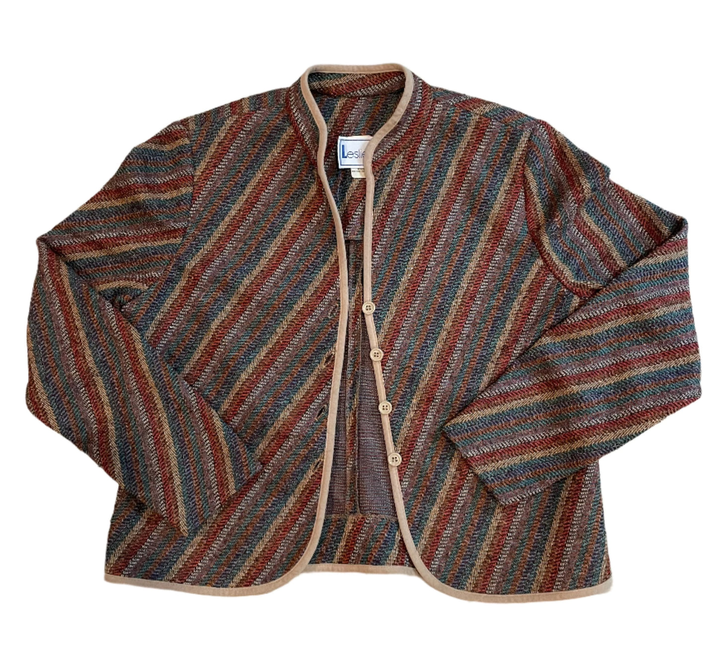 Leslie Fay Wool Striped Jacket