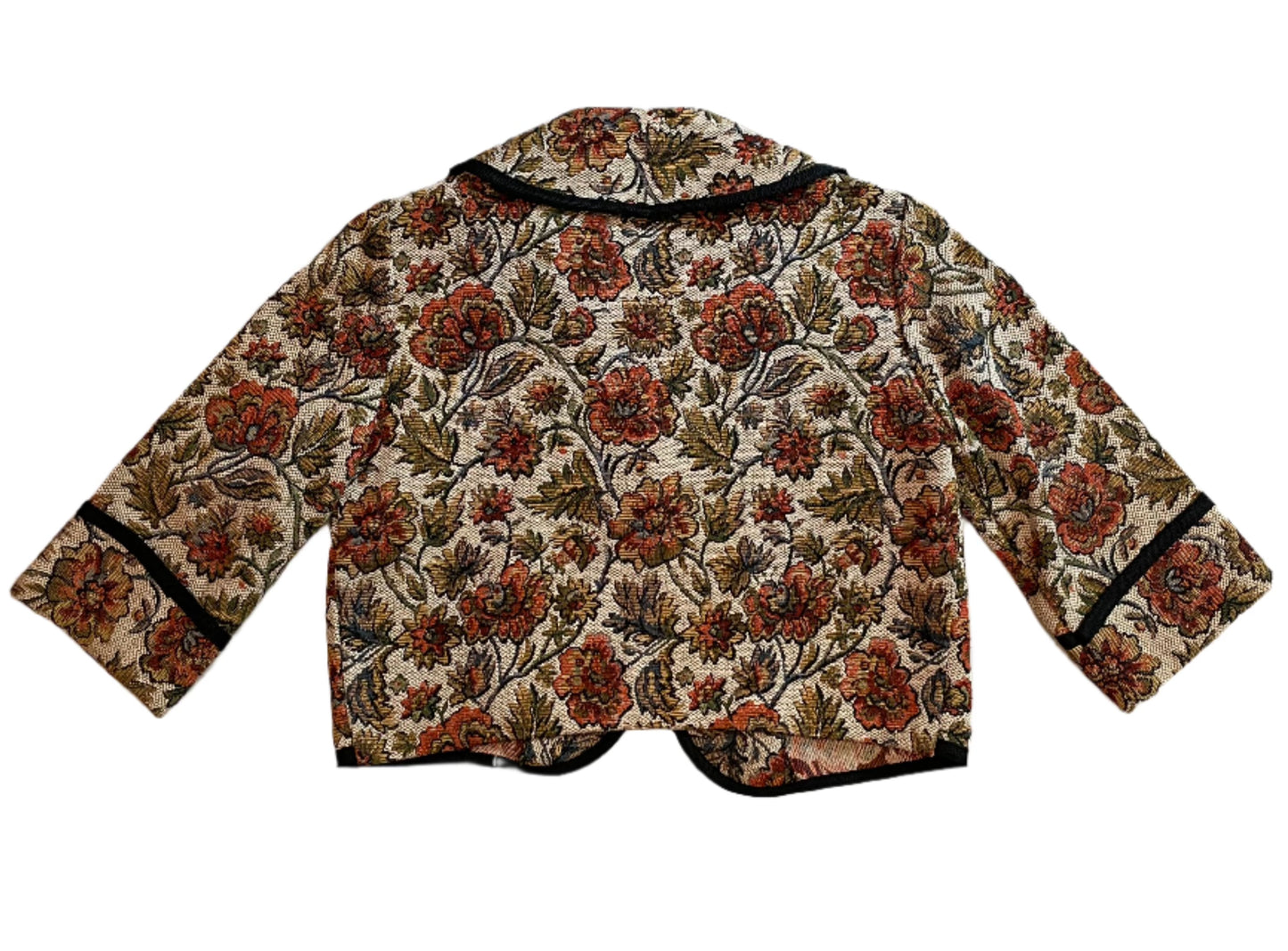 1960s Cropped Floral Tapestry Jacket - Small