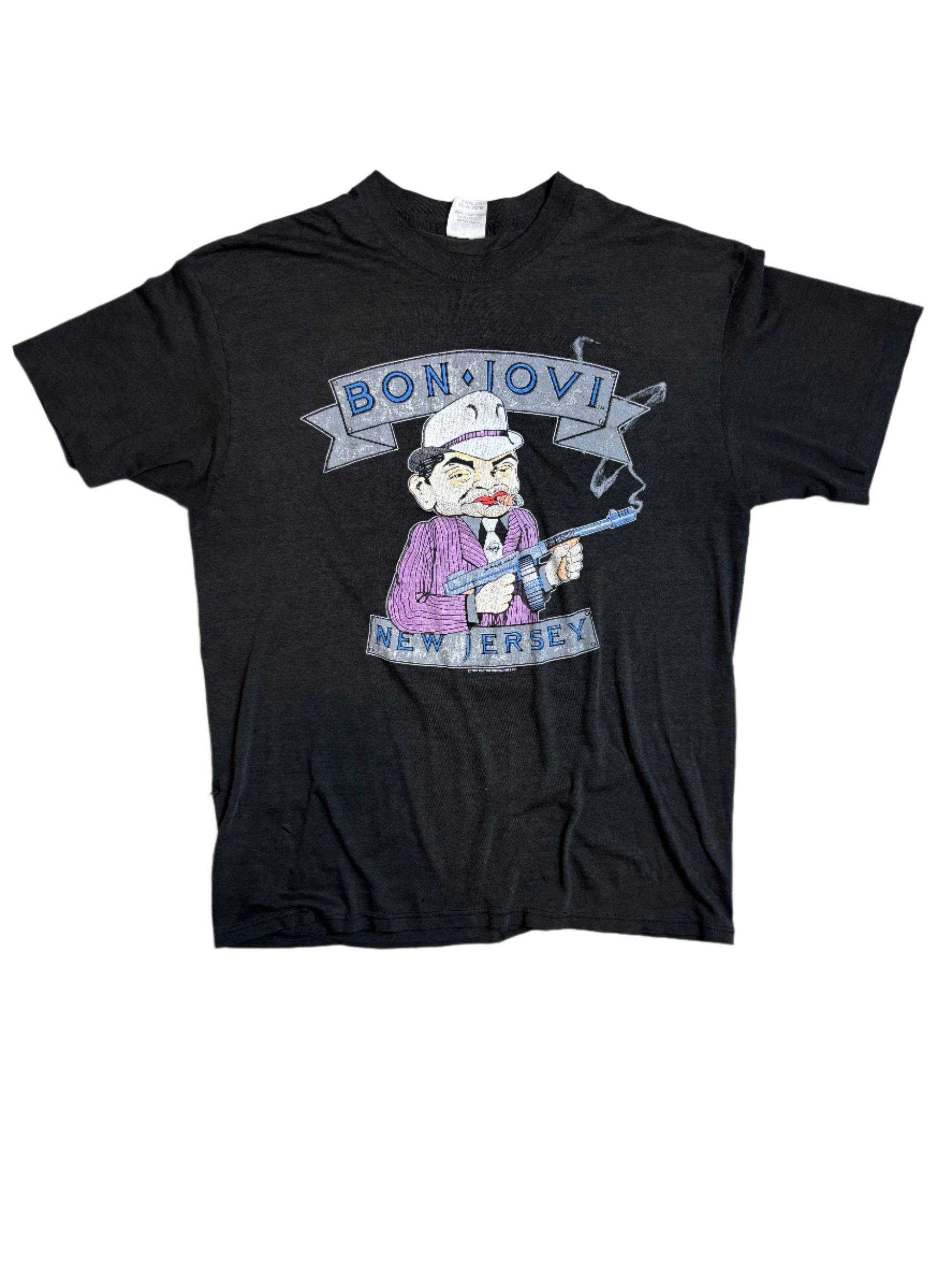 '88 Vintage Bon Jovi "New Jersey" Blk T-Shirt - MED