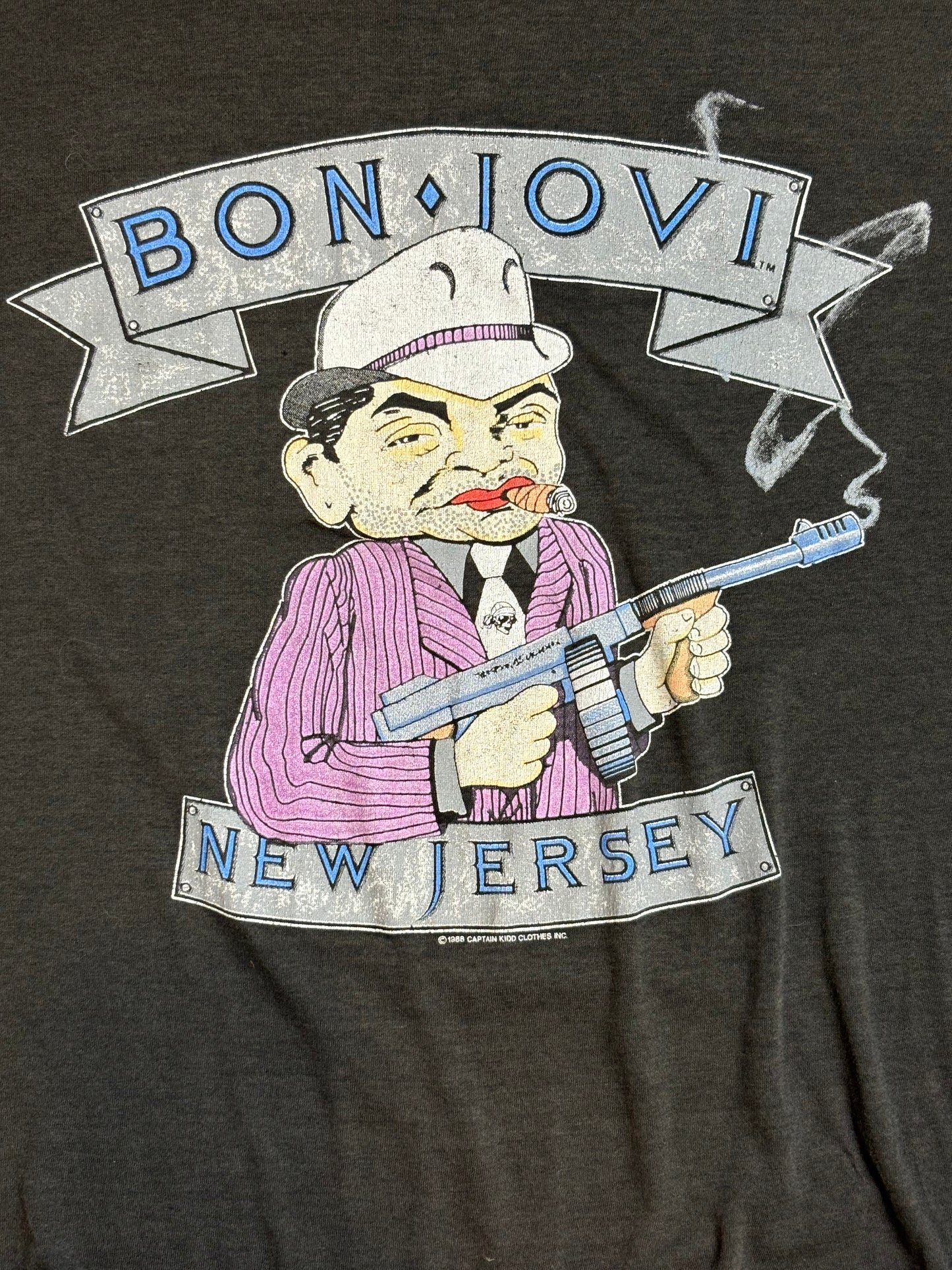 '88 Vintage Bon Jovi "New Jersey" Blk T-Shirt - MED