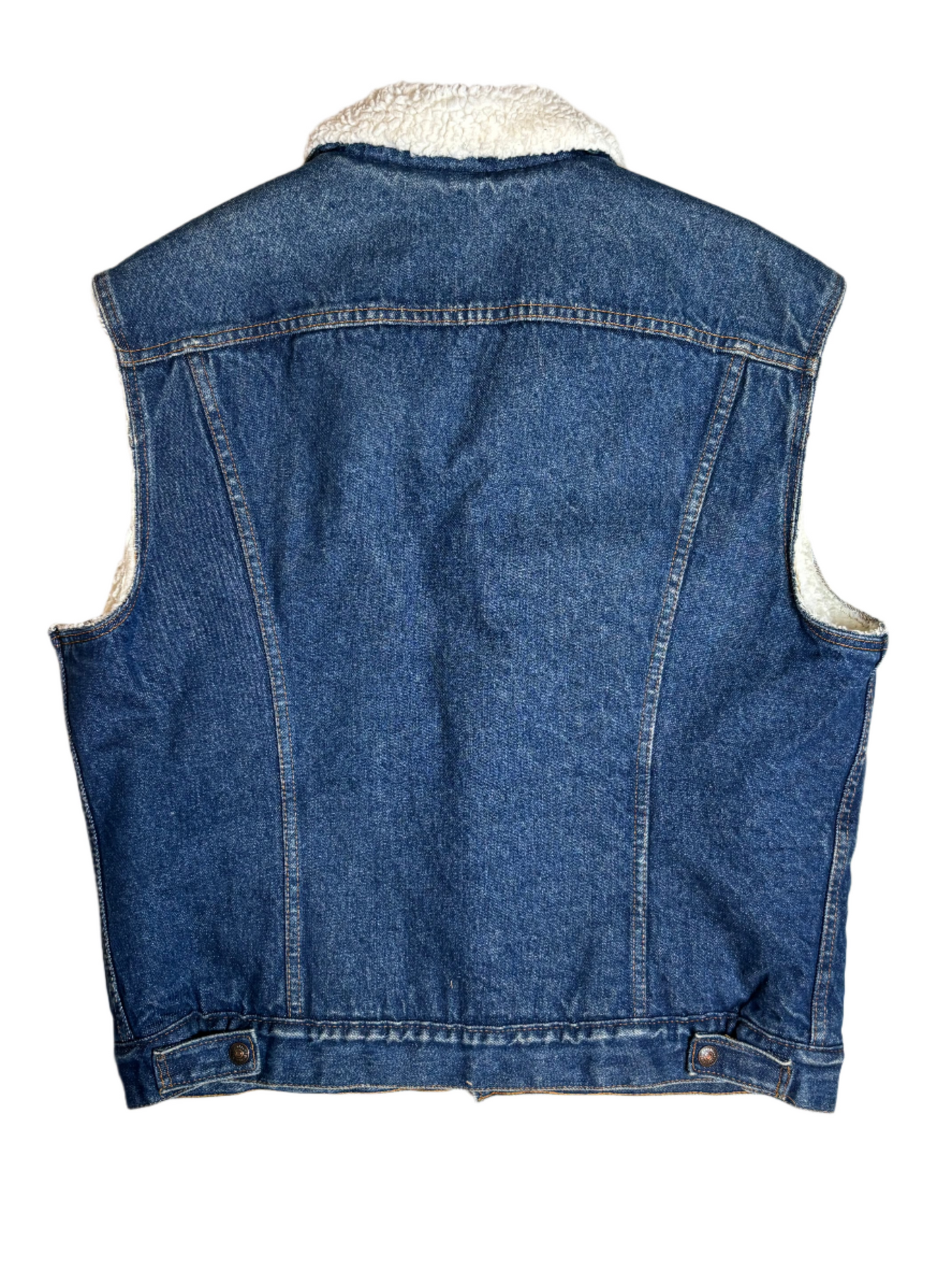 '80s Vintage Levi's Sherpa Lined Denim Vest Sz 44L - XL