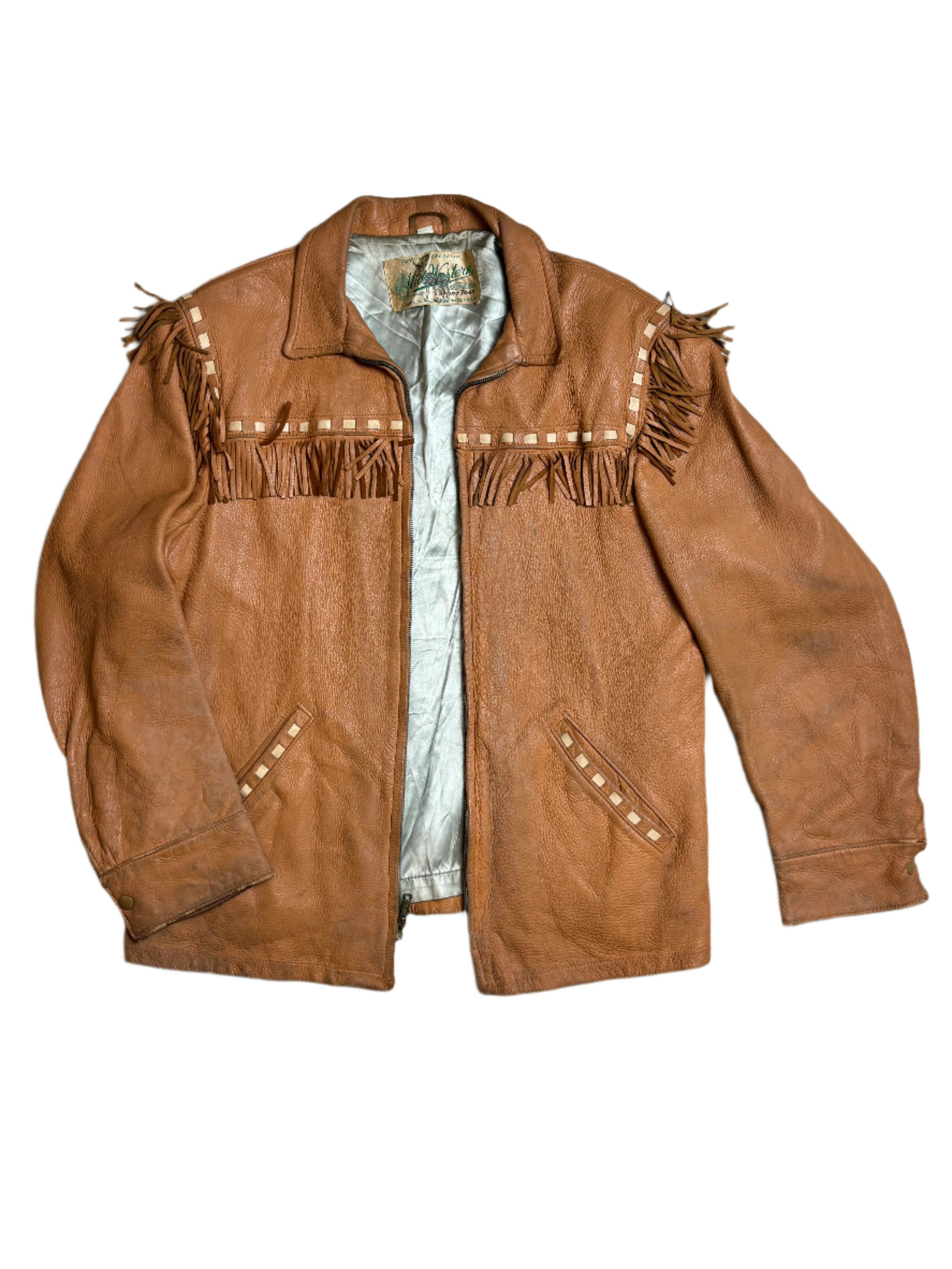 '50s Vintage Mid-Western Deer Skin Fringe Jkt Sz 42 - LRG