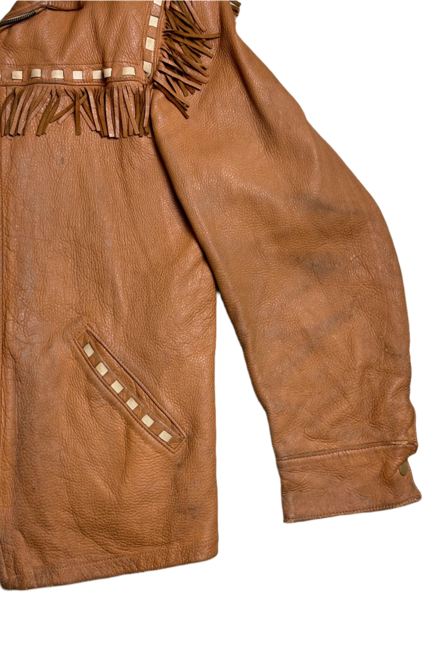 '50s Vintage Mid-Western Deer Skin Fringe Jkt Sz 42 - LRG