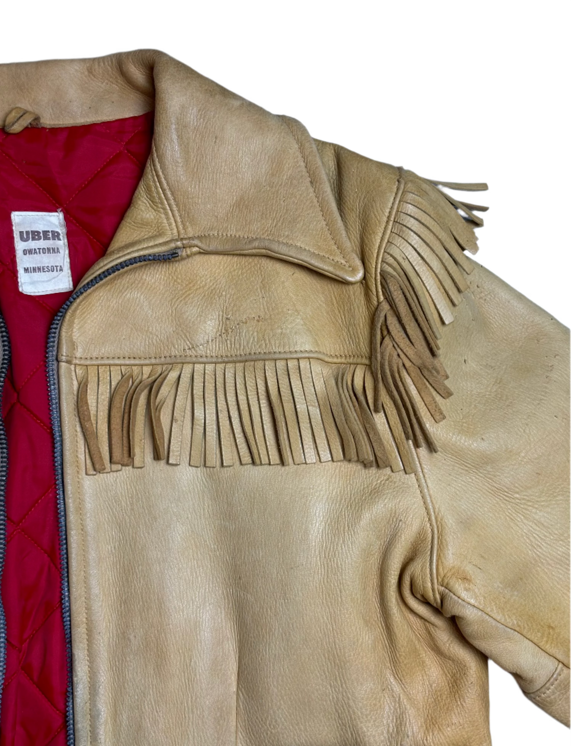 '50s Vintage Suede Uber Yellow Fringe Cafe Jacket - LRG