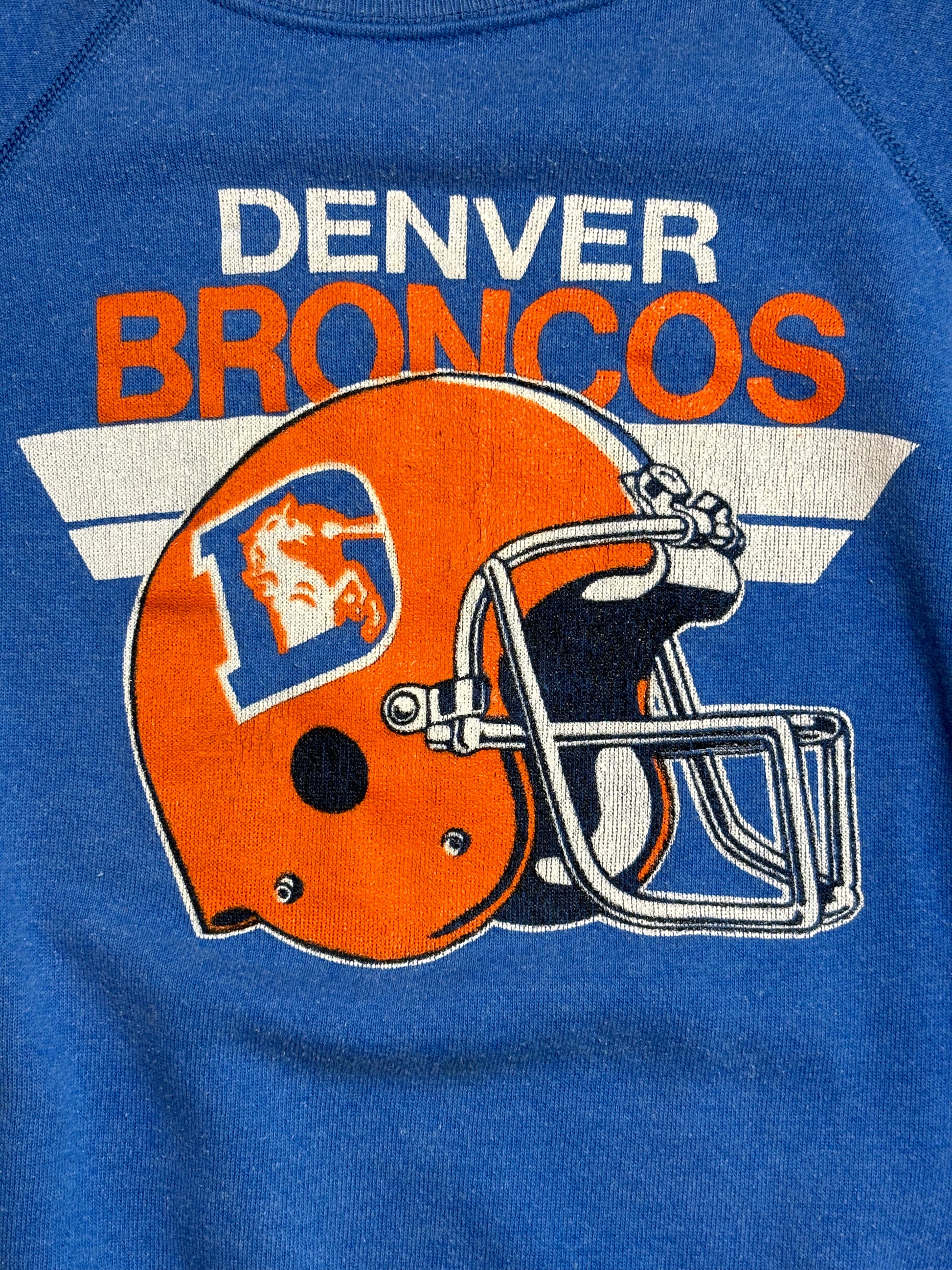 '80s Vintage Denver Broncos Blue Sweatshirt - MED