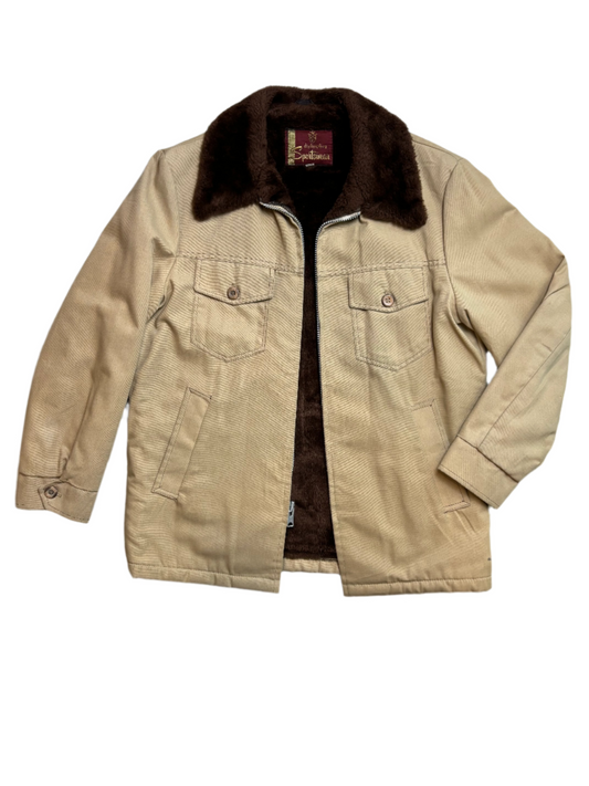 '70s Vintage Canvas Sherpa Lined Jacket - XL