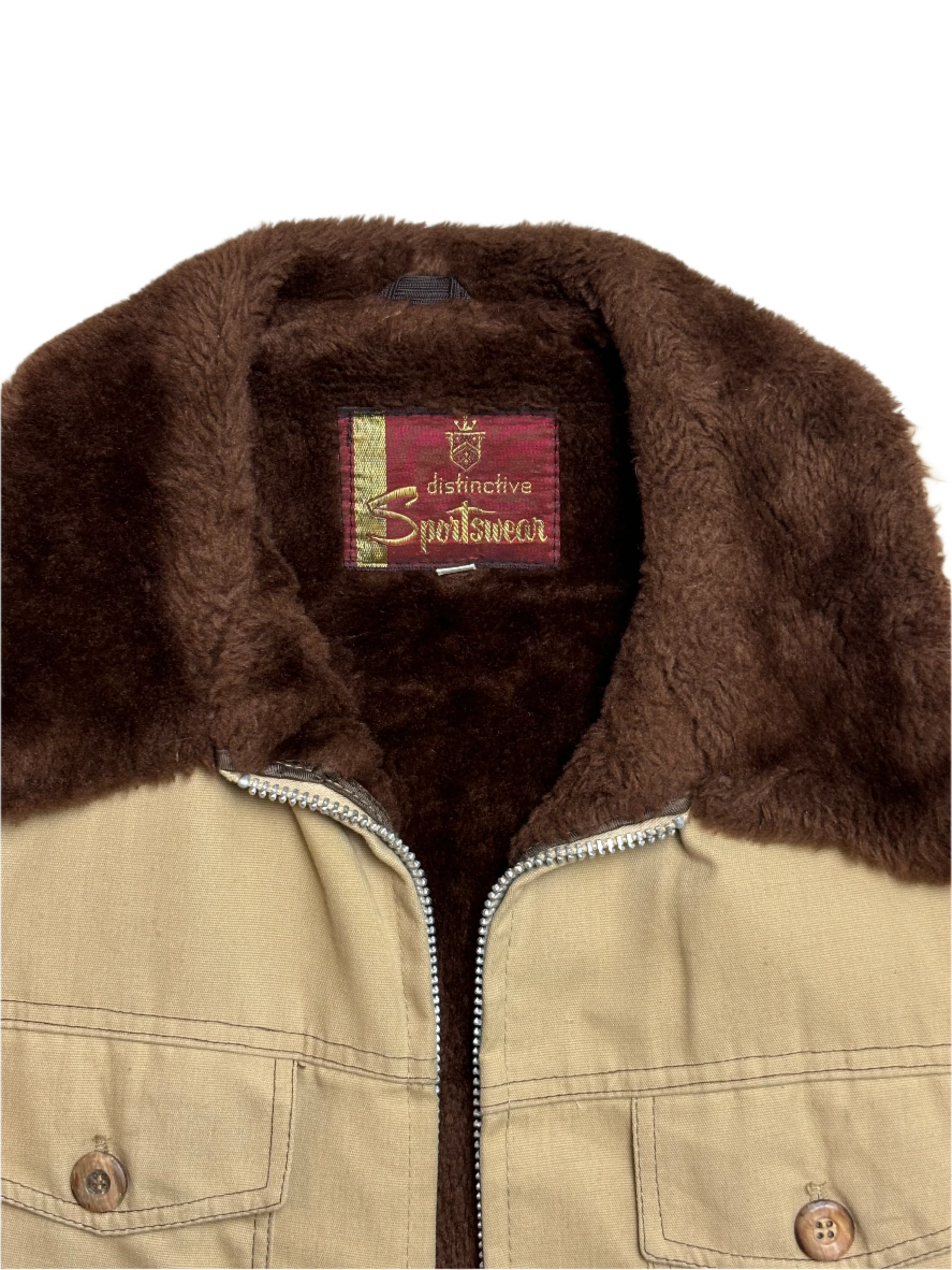 '70s Vintage Canvas Sherpa Lined Jacket - XL