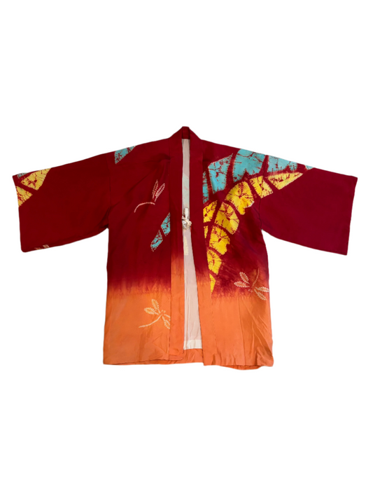 Vintage Child's Tie Dye Silk Kimono 13-15Y