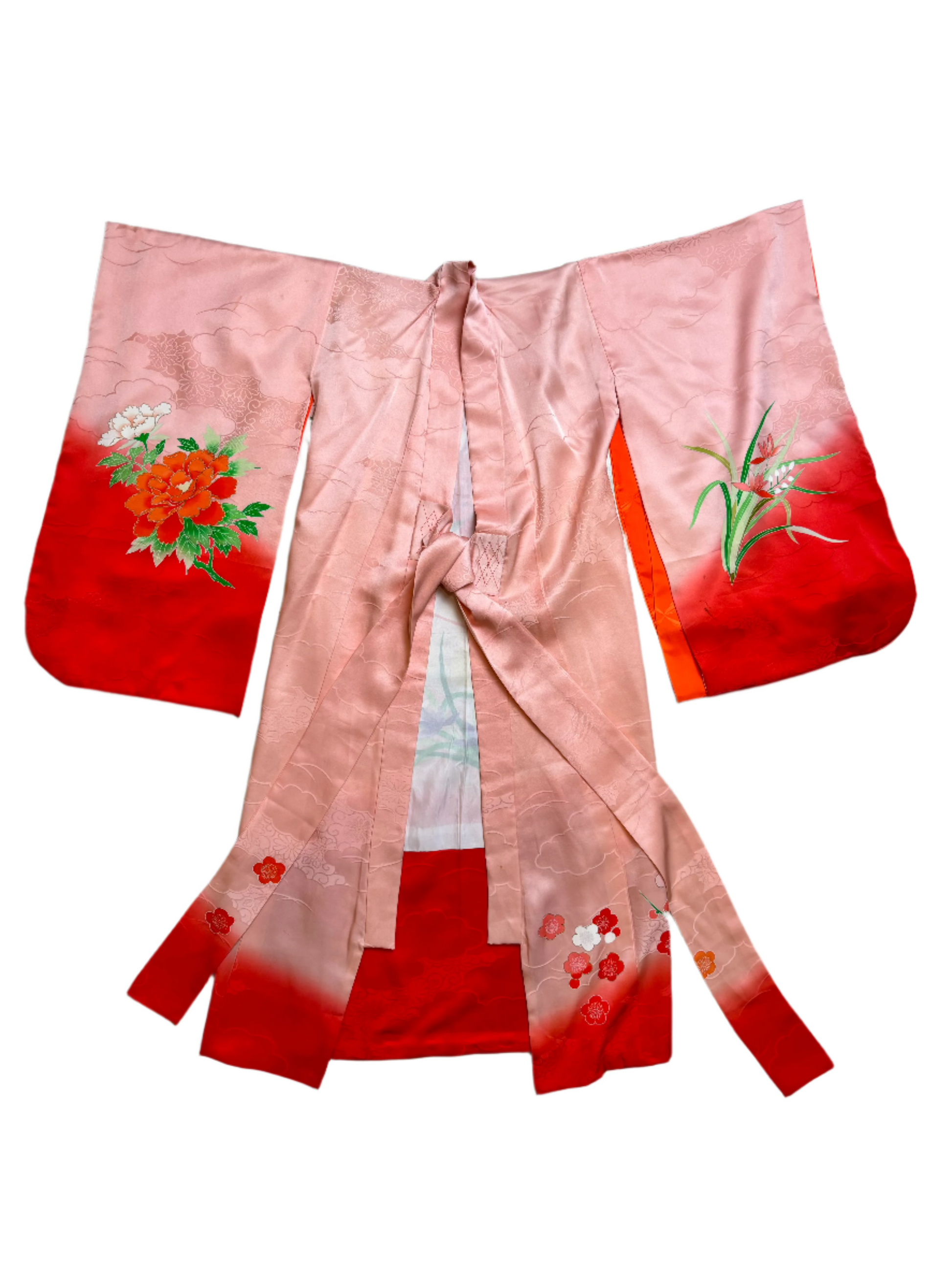 Vintage Child's Japanese Ombre Silk Kimono 8-10Y